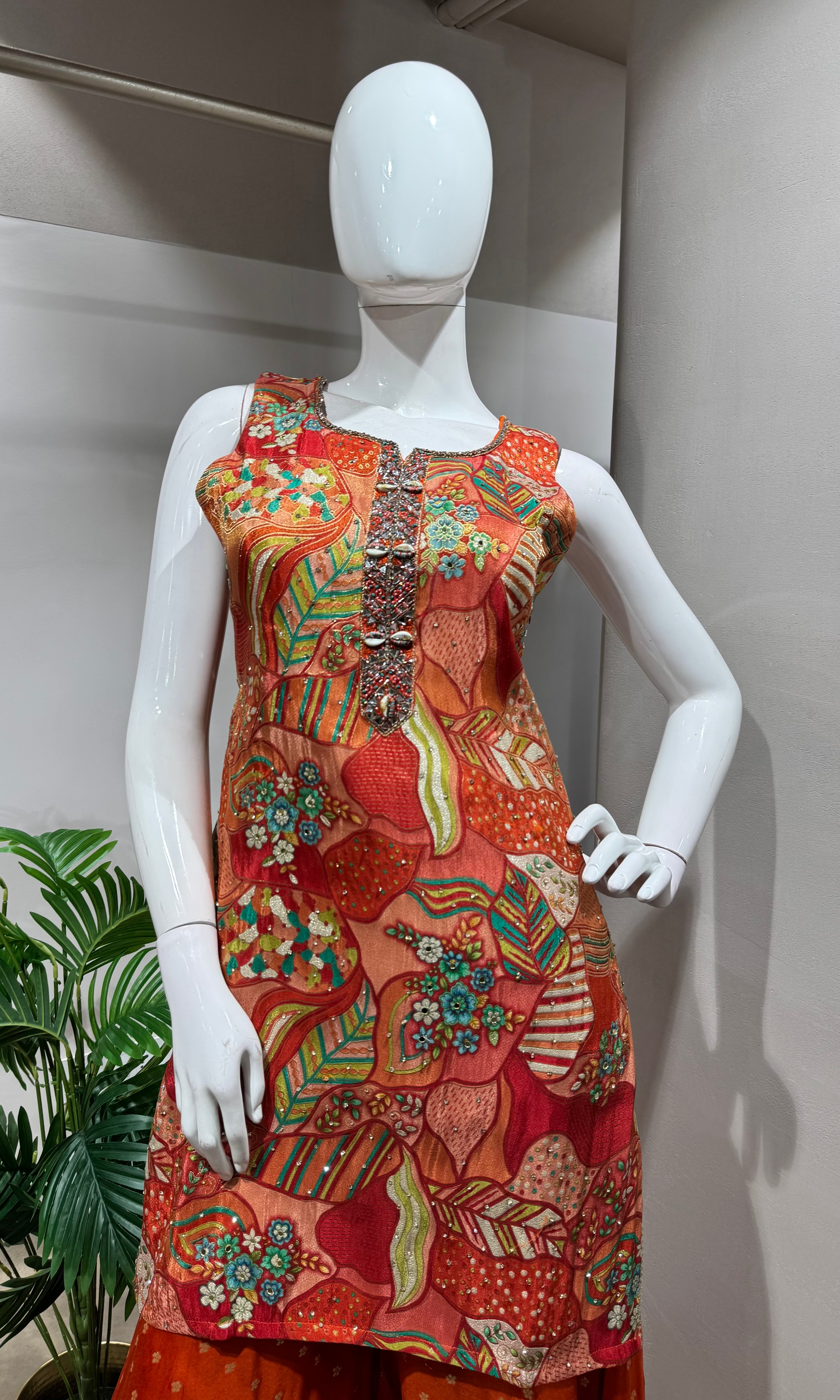 RUST Floral Printed sharara set