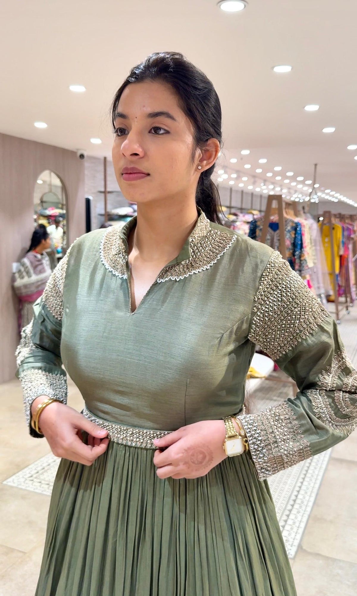 olive Green Long dress