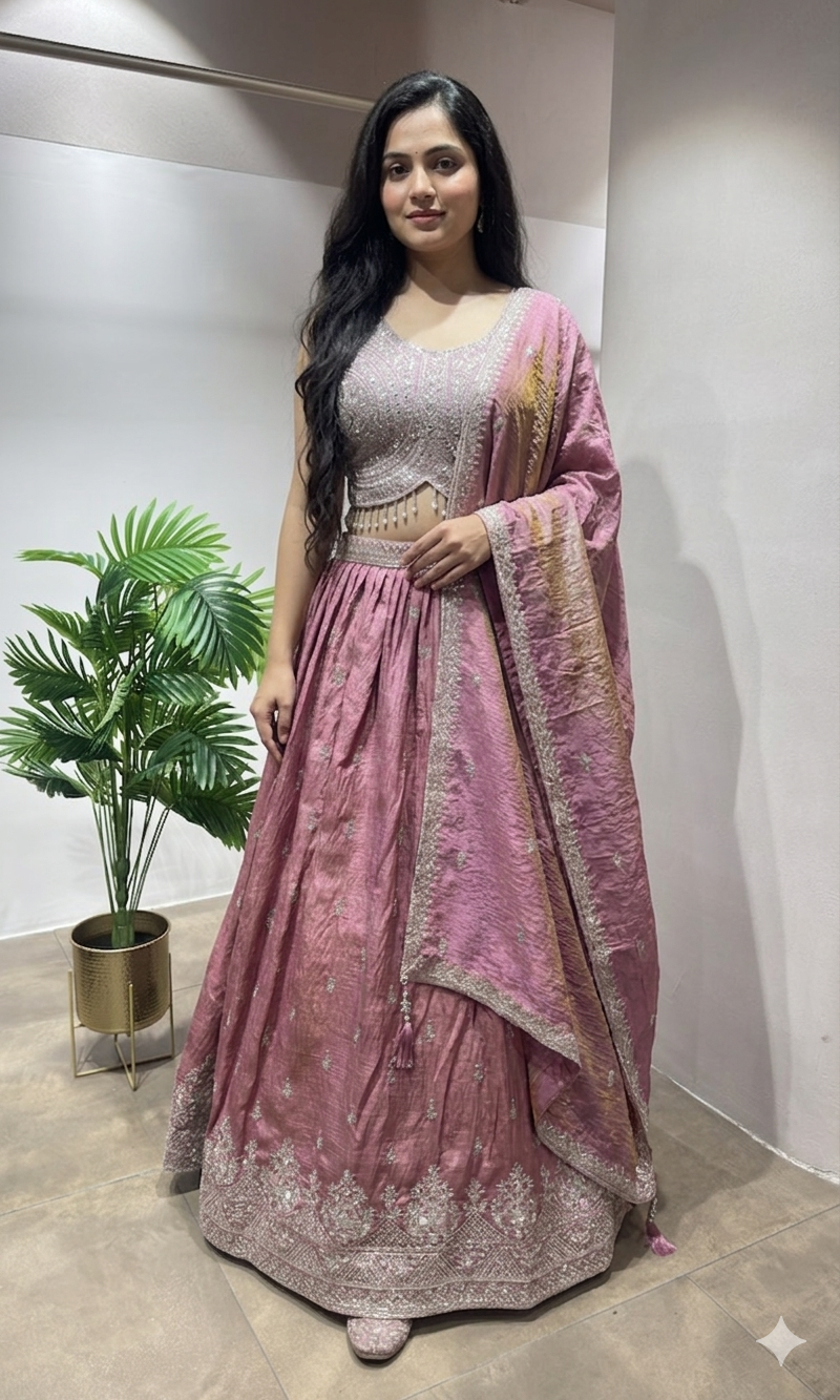 Onion pink Lehenga