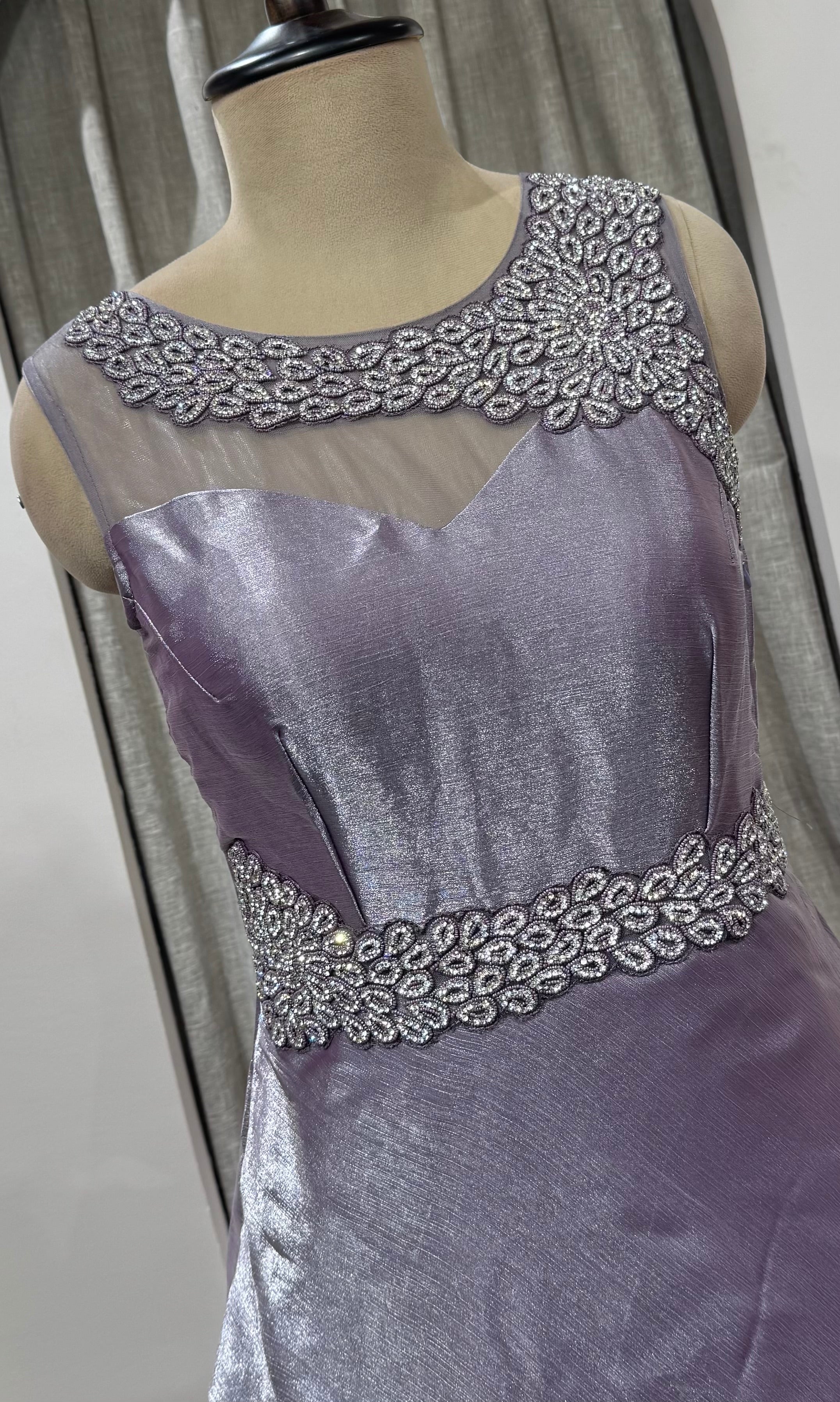 LIGHT PURPLE Shimmer Organza Gown