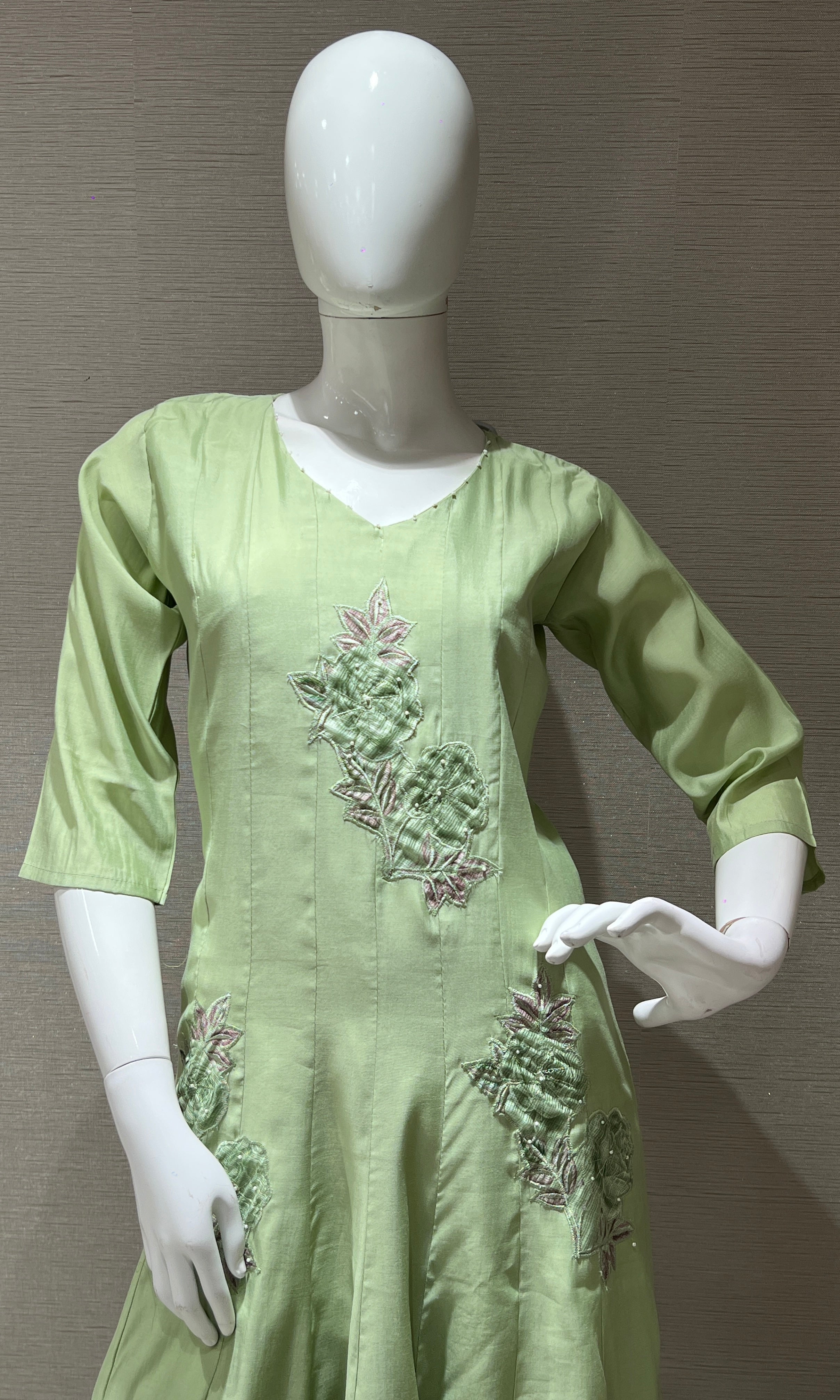 matcha green rose kurta set