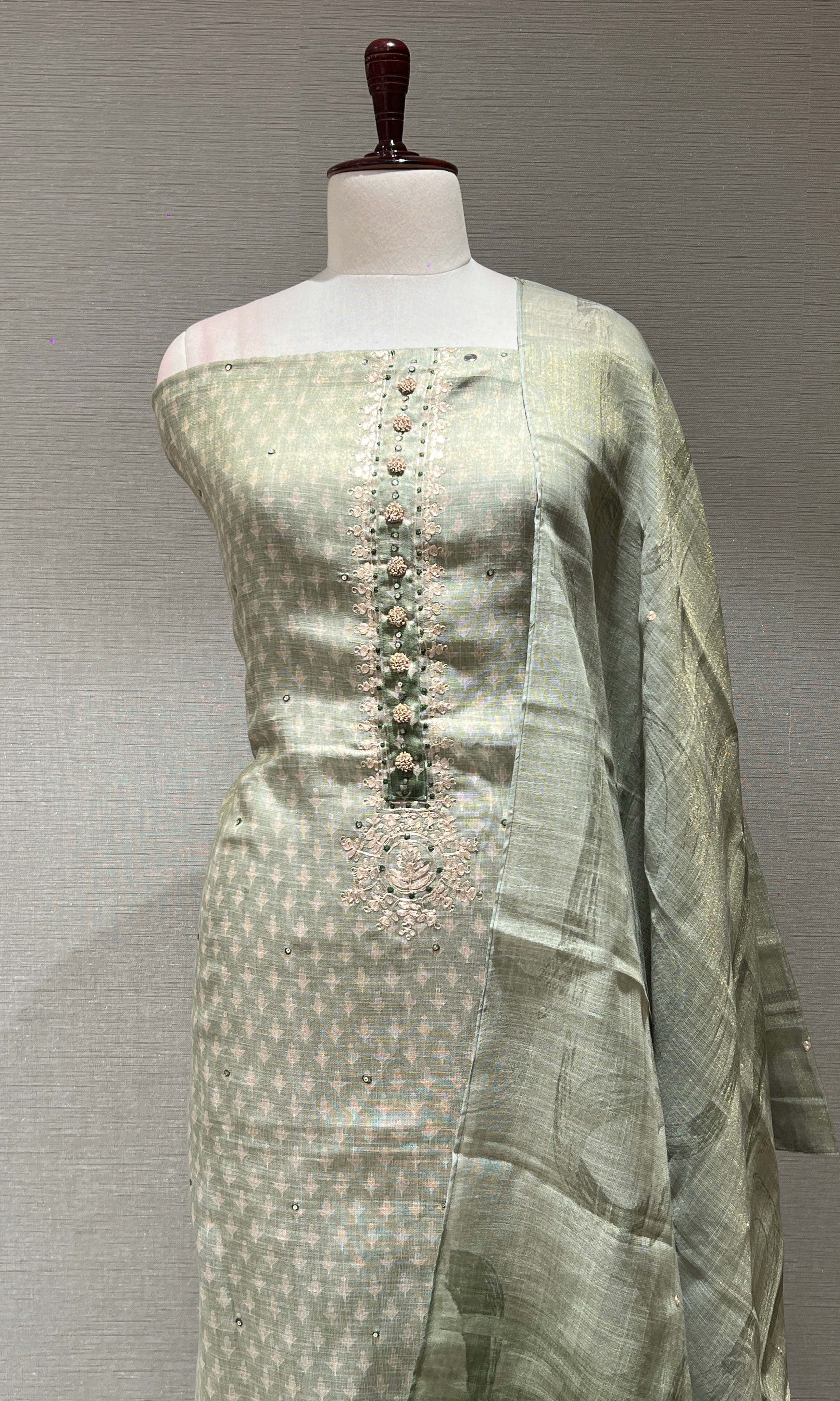 PISTA GREEN DRESS MATERIAL