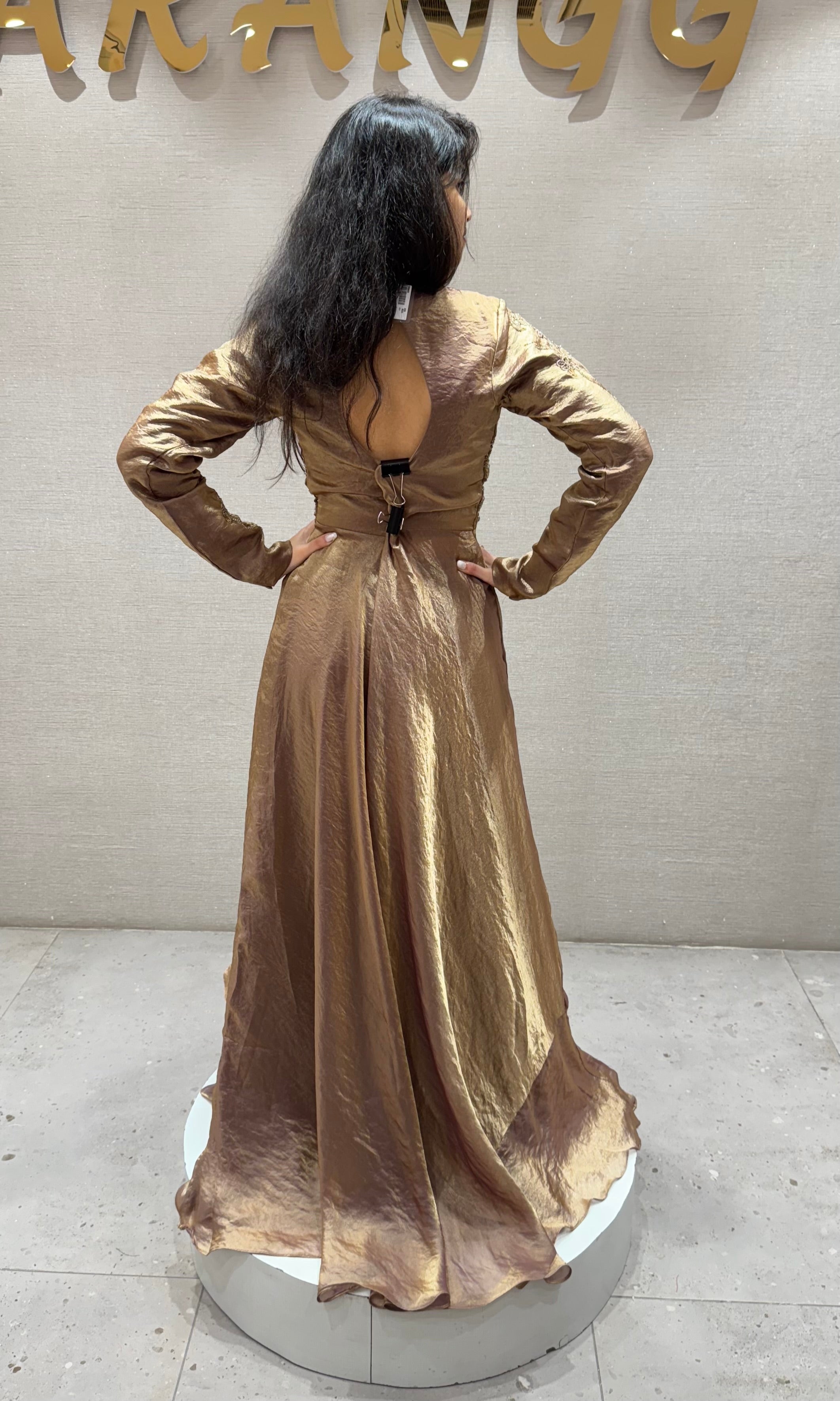 Gold EMBROIDERED ANARKALI SET