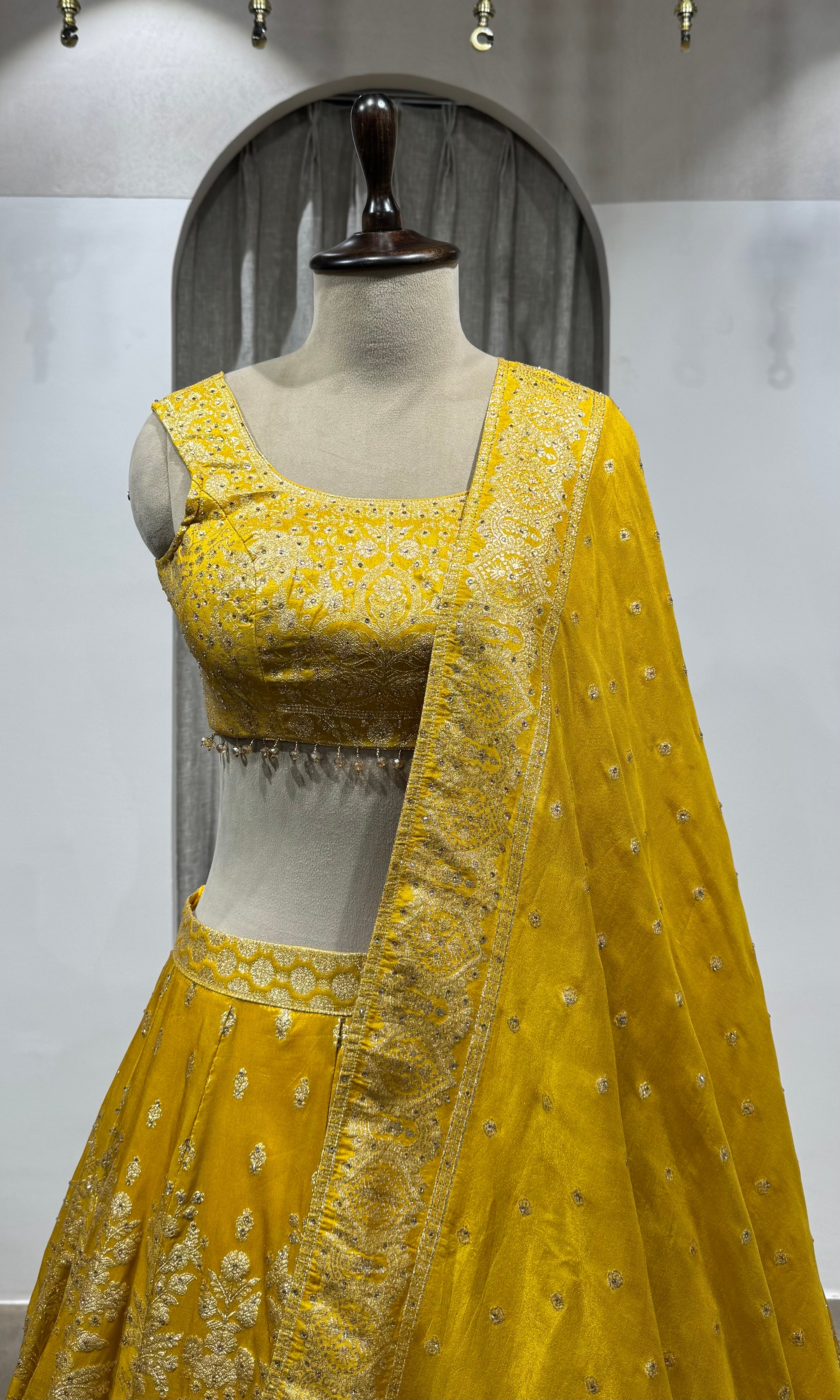 Yellow Party Wear Lehenga with Dupatta