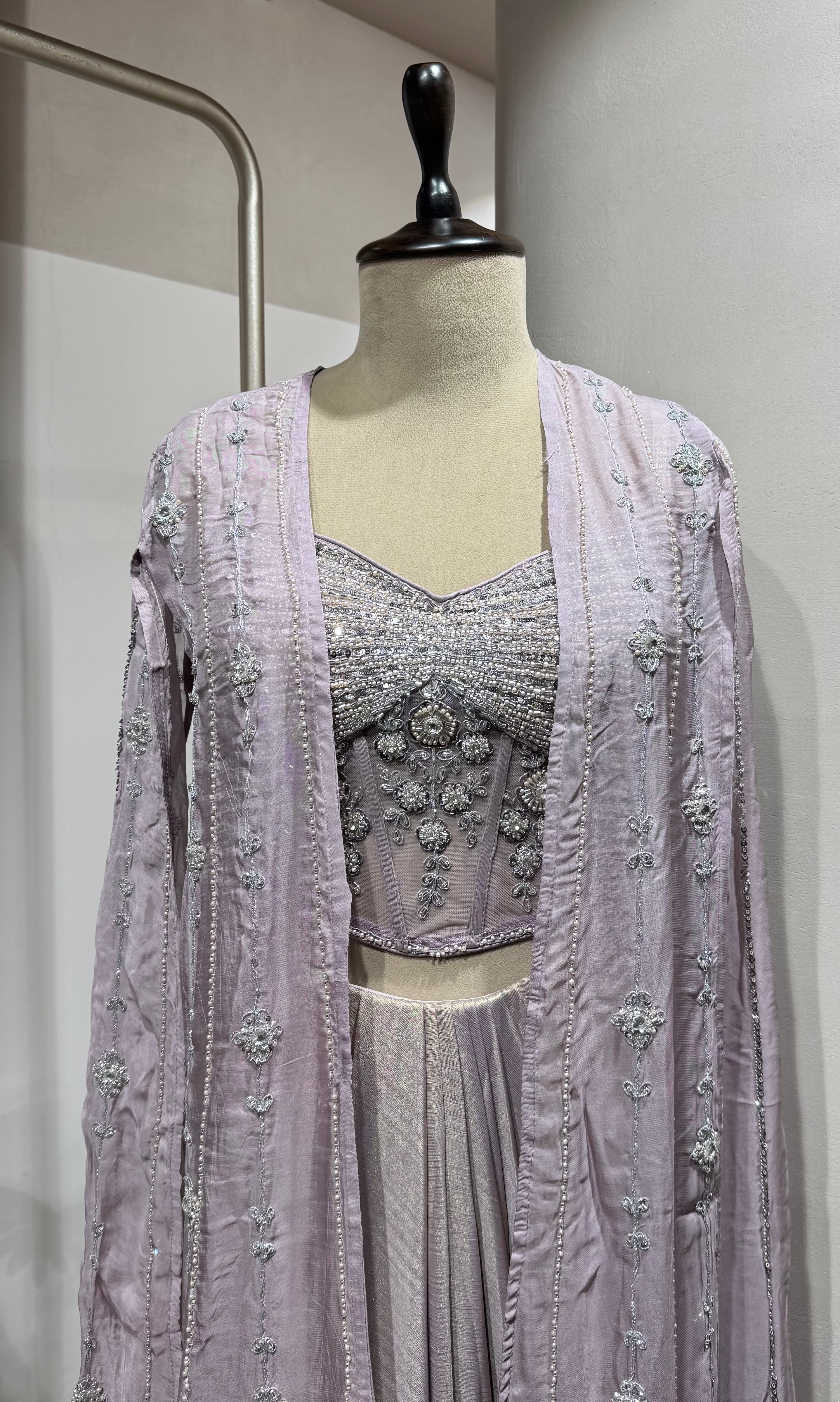 Lavender Luxe Indo-Western Cape Set