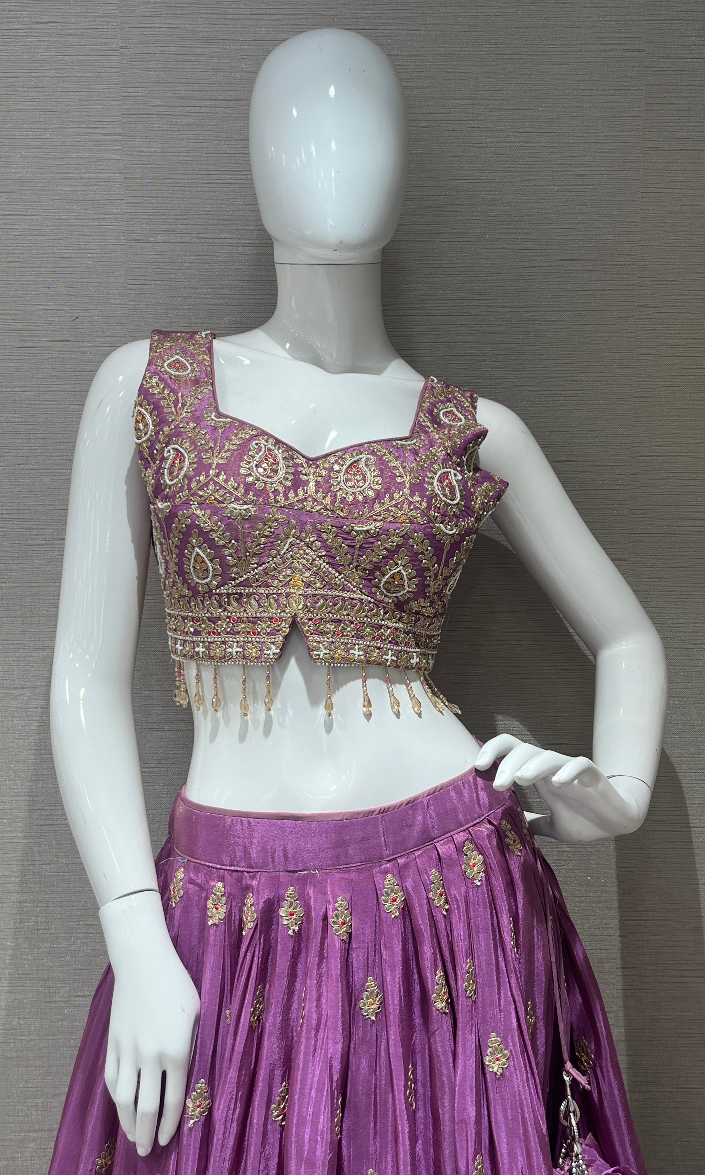 Purple croptop Lehenga