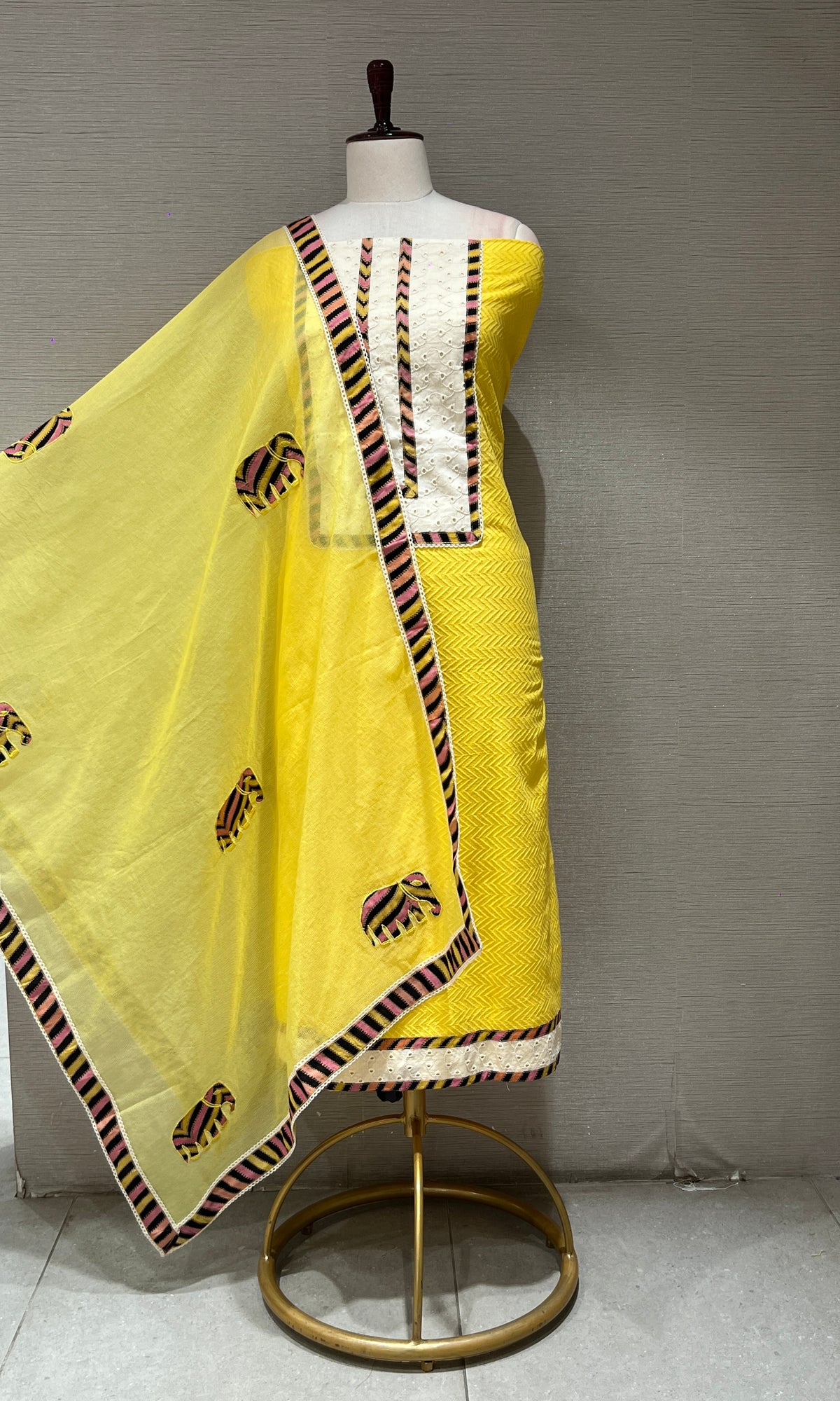Yellow dress material