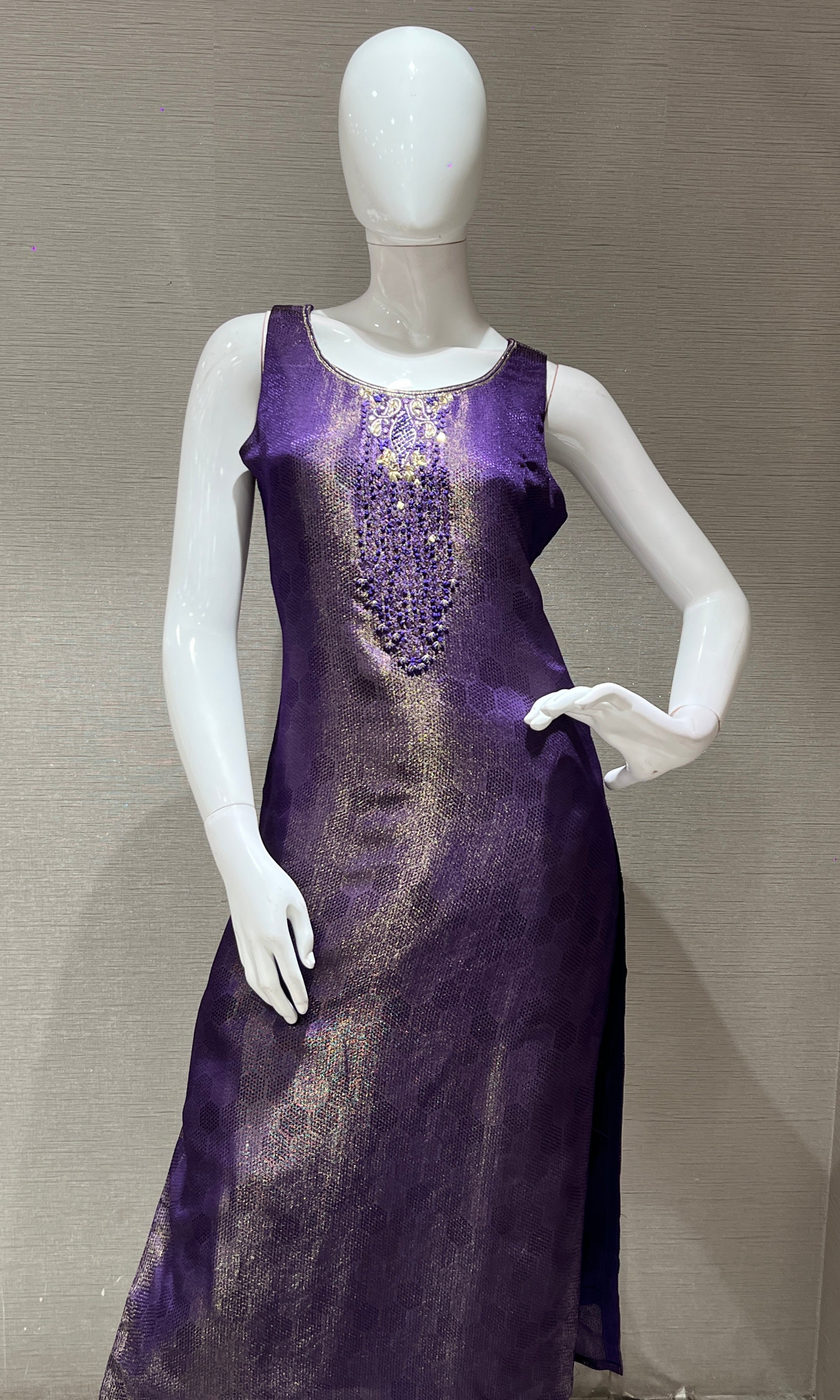 Purple Embroidered Kurta Set
