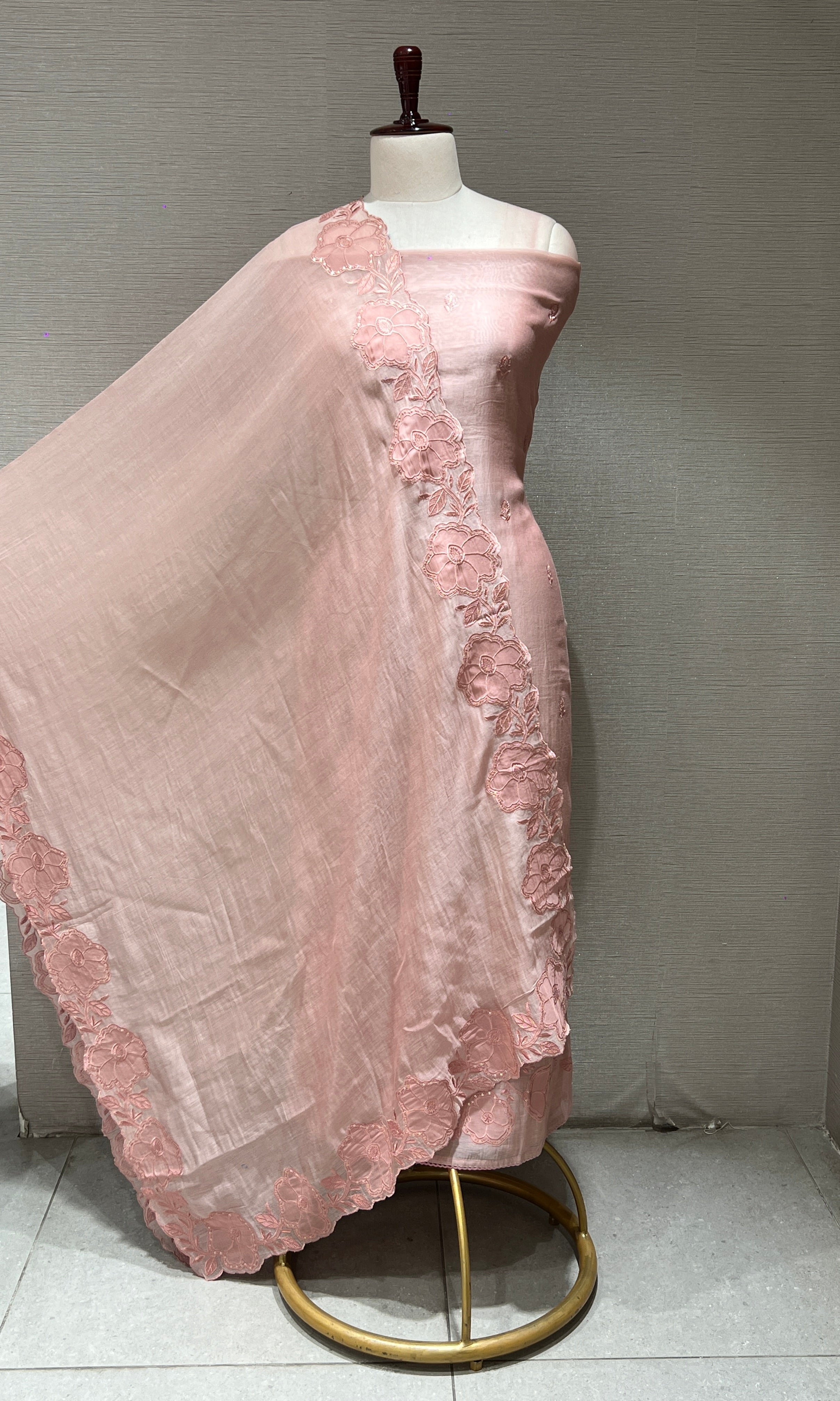 Peach dress material