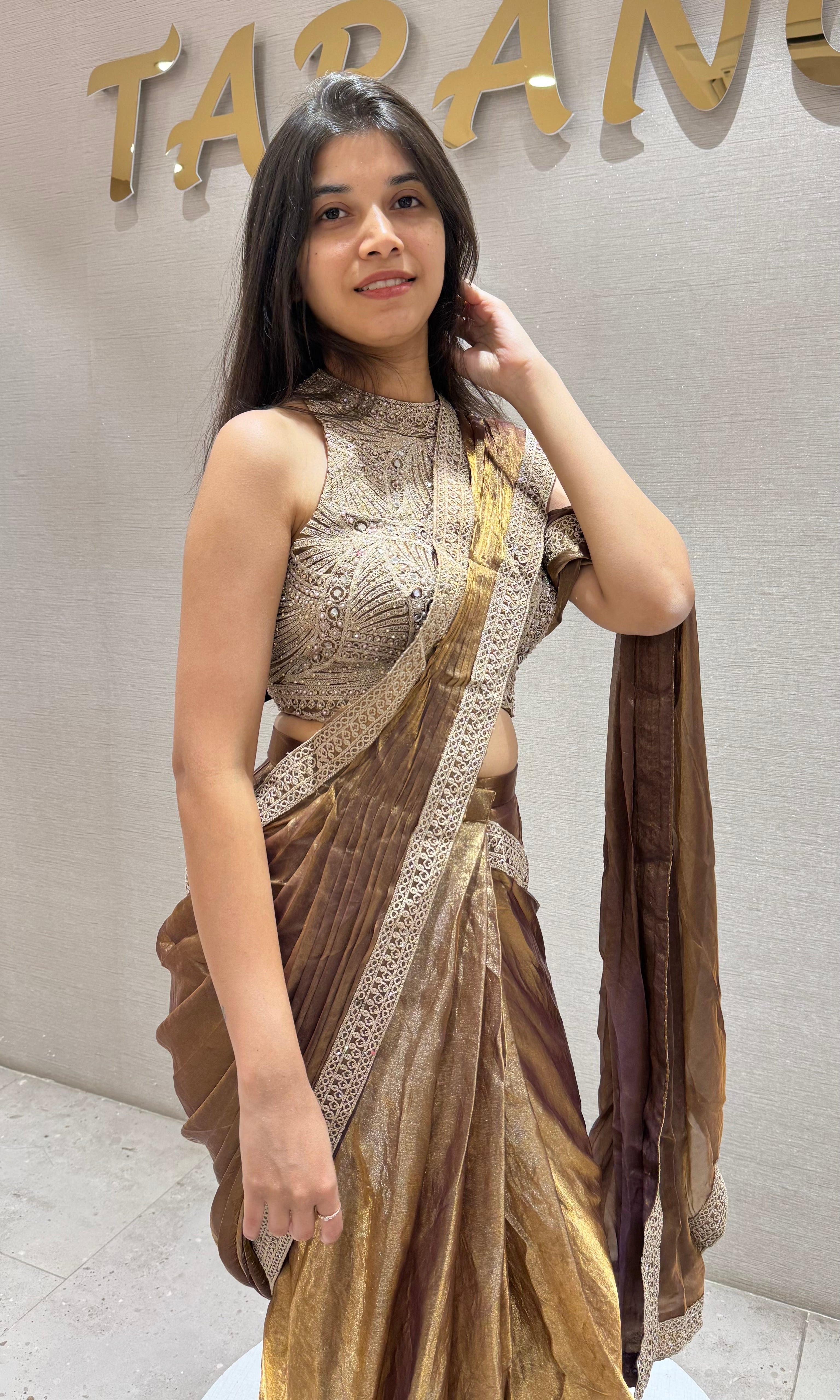 Brown Antique Shimmer SAREE