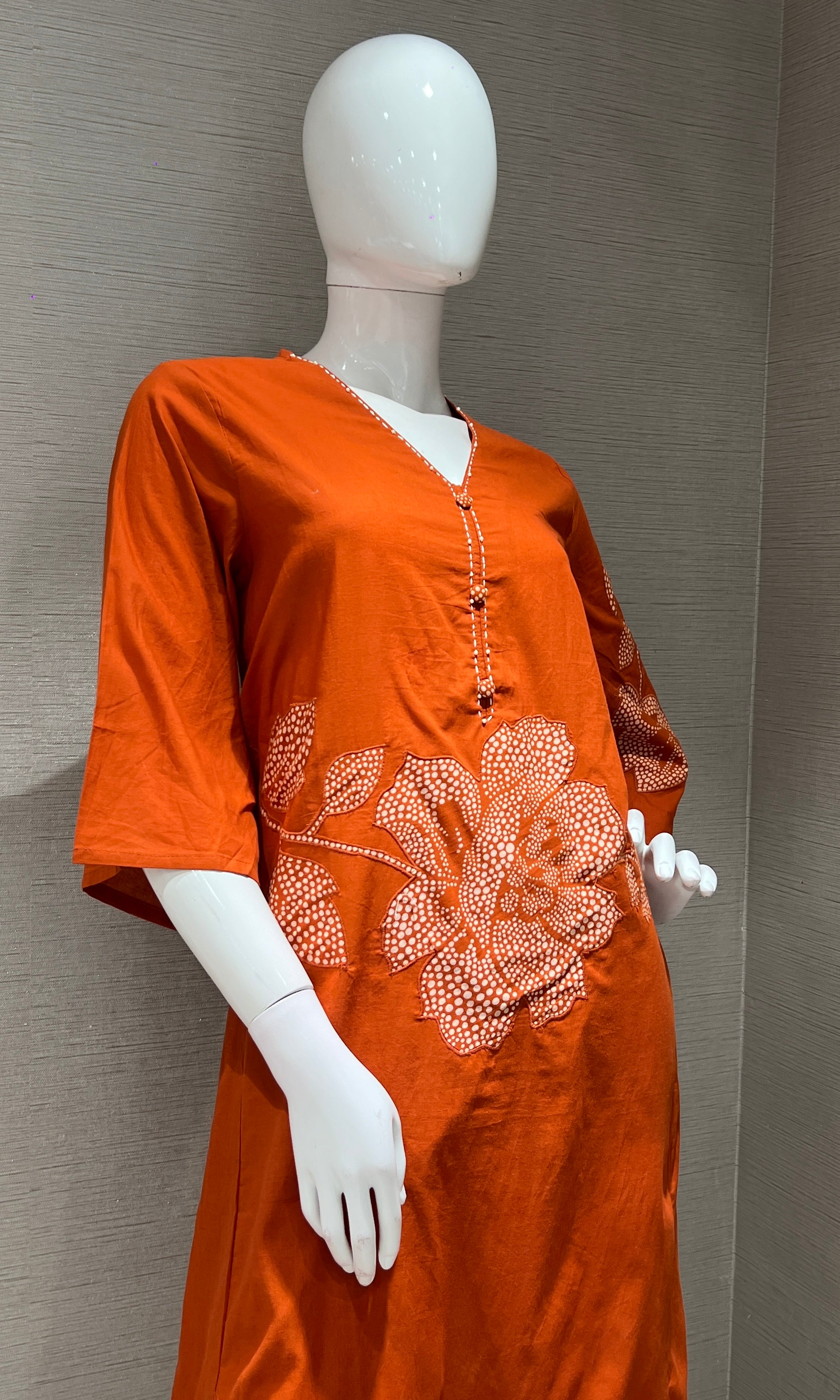 Rust FLORAL EMBROIDERY kurta set