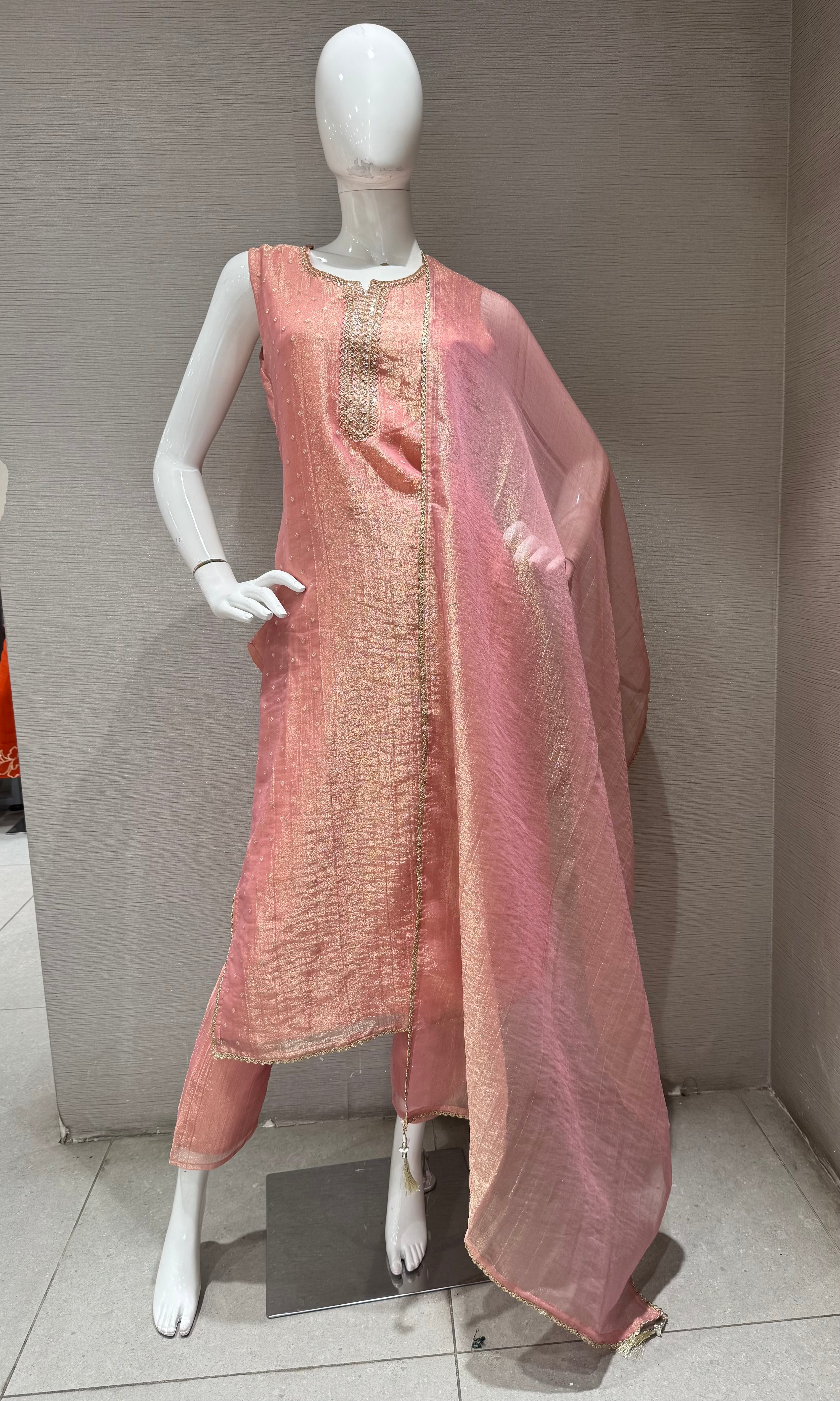 Peach Salwar Kurta Set with Dupatta