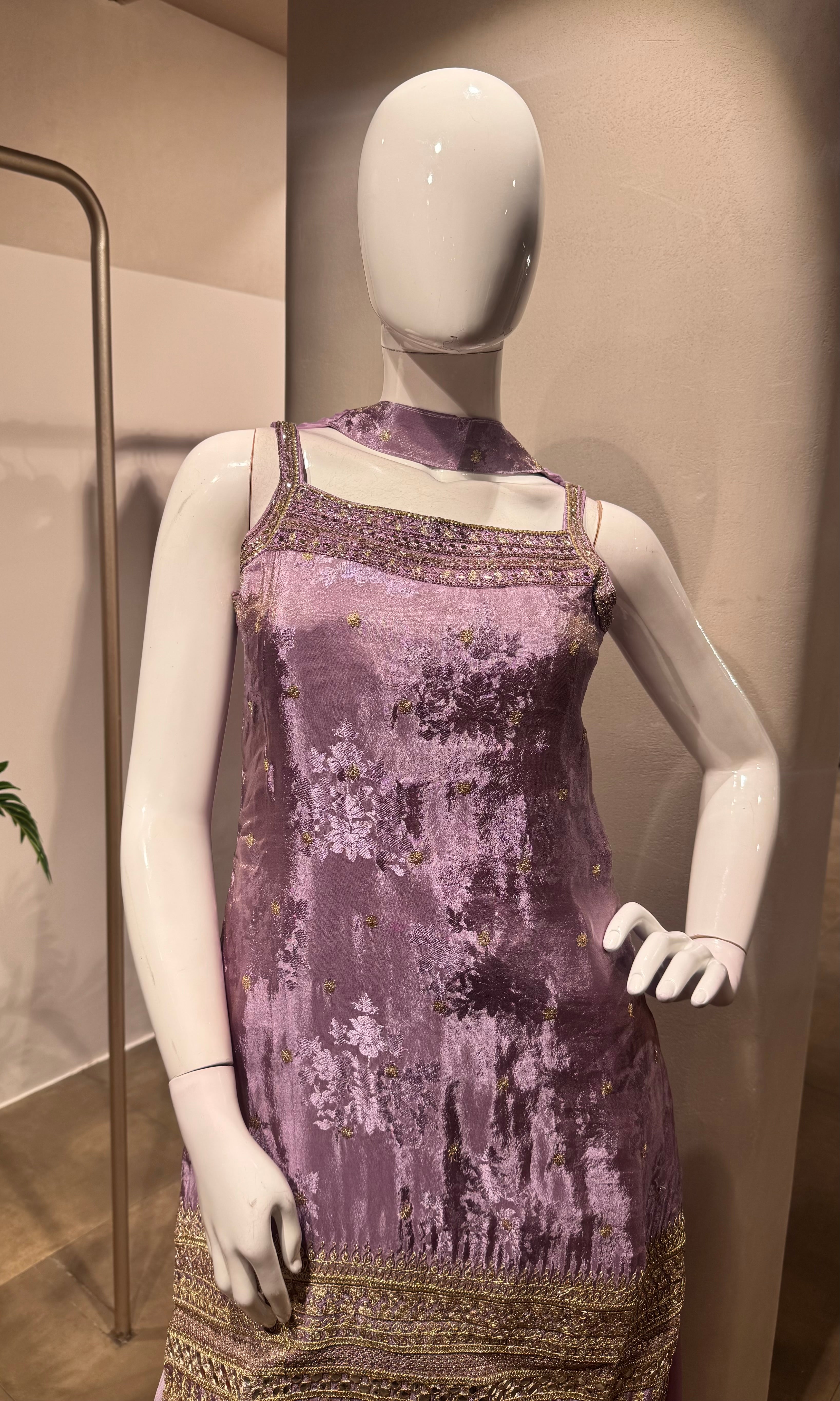 PURPLE Georgette Kurta Sharara Set
