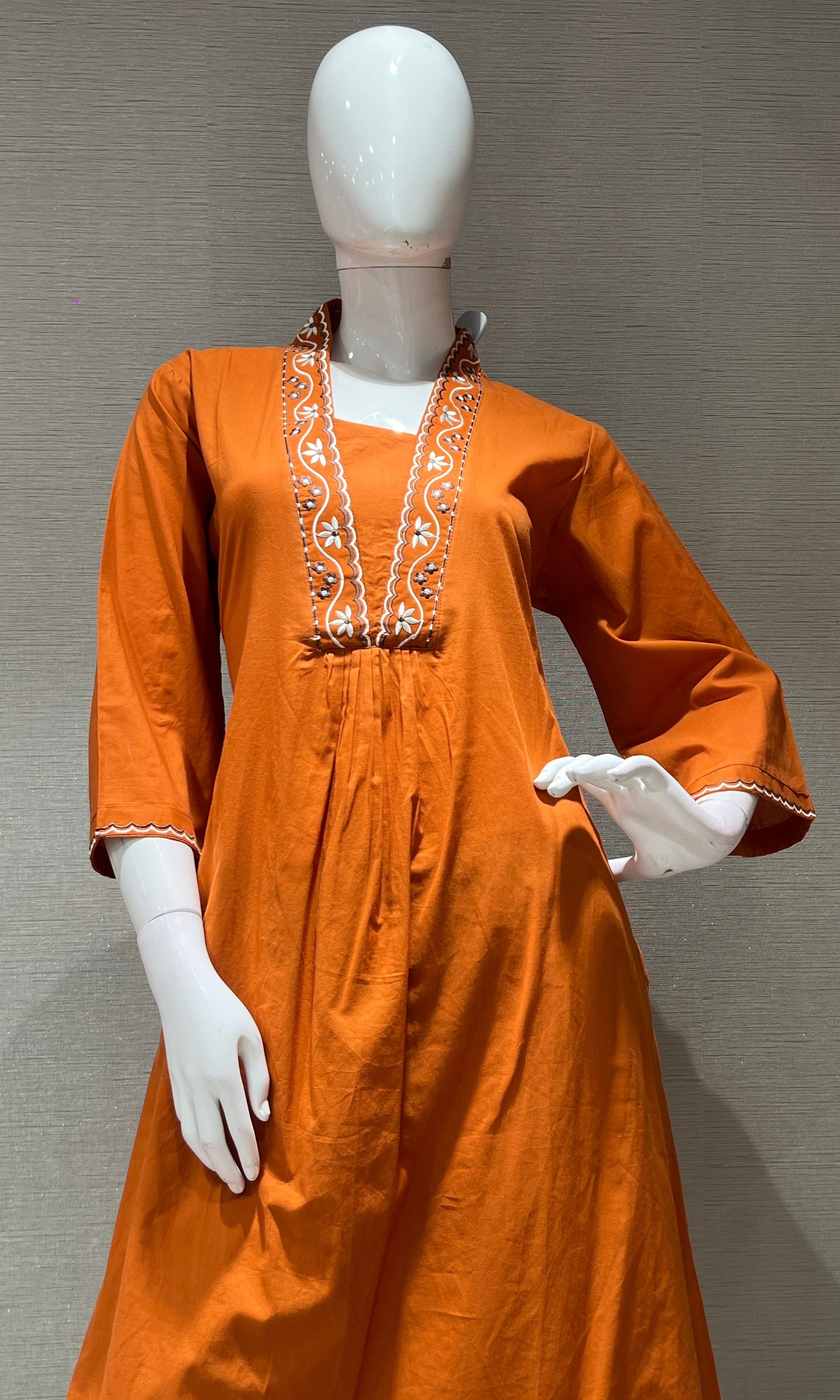 Rust EMBROIDERED kurta set