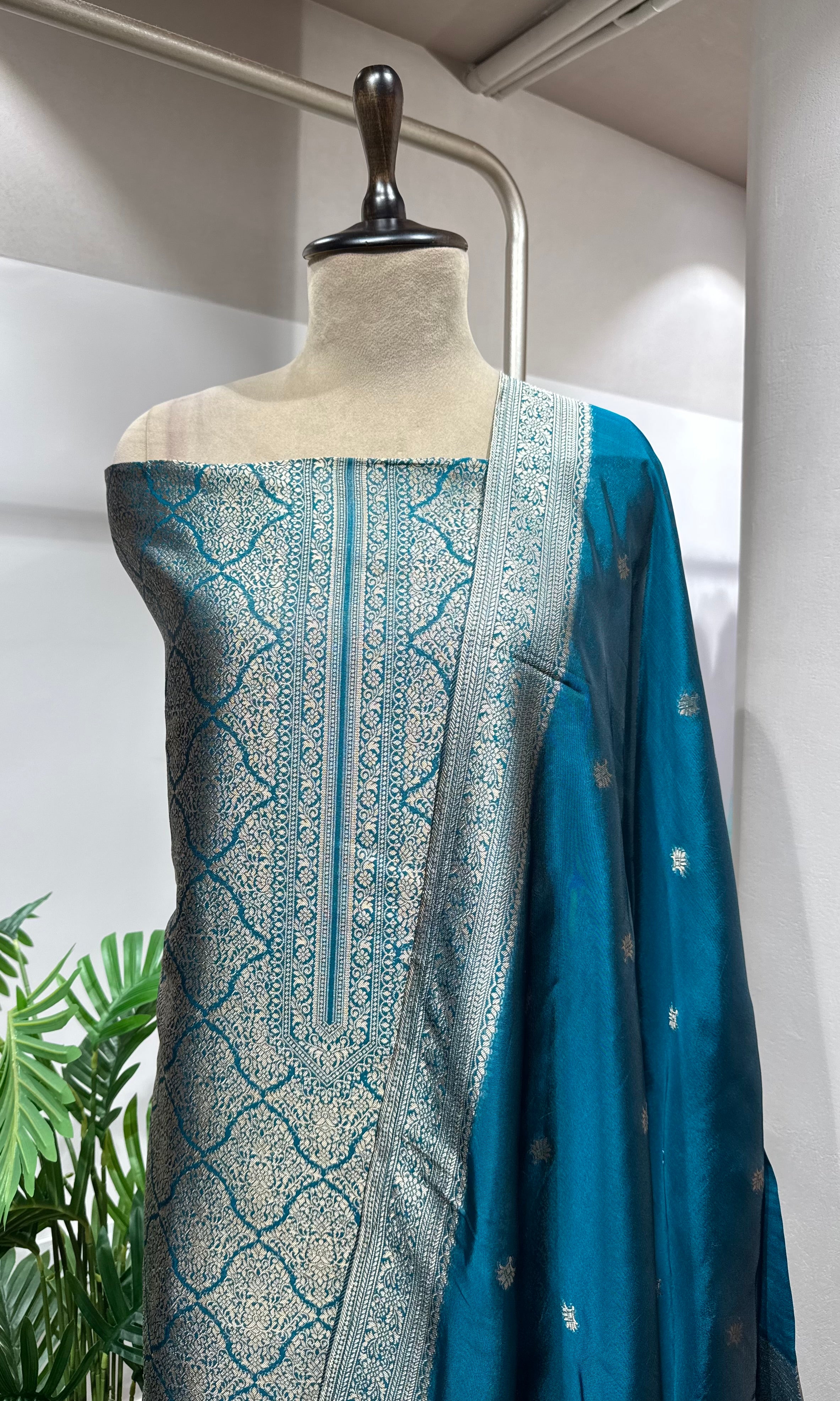SEA Green Georgette DRESS MATERIAL