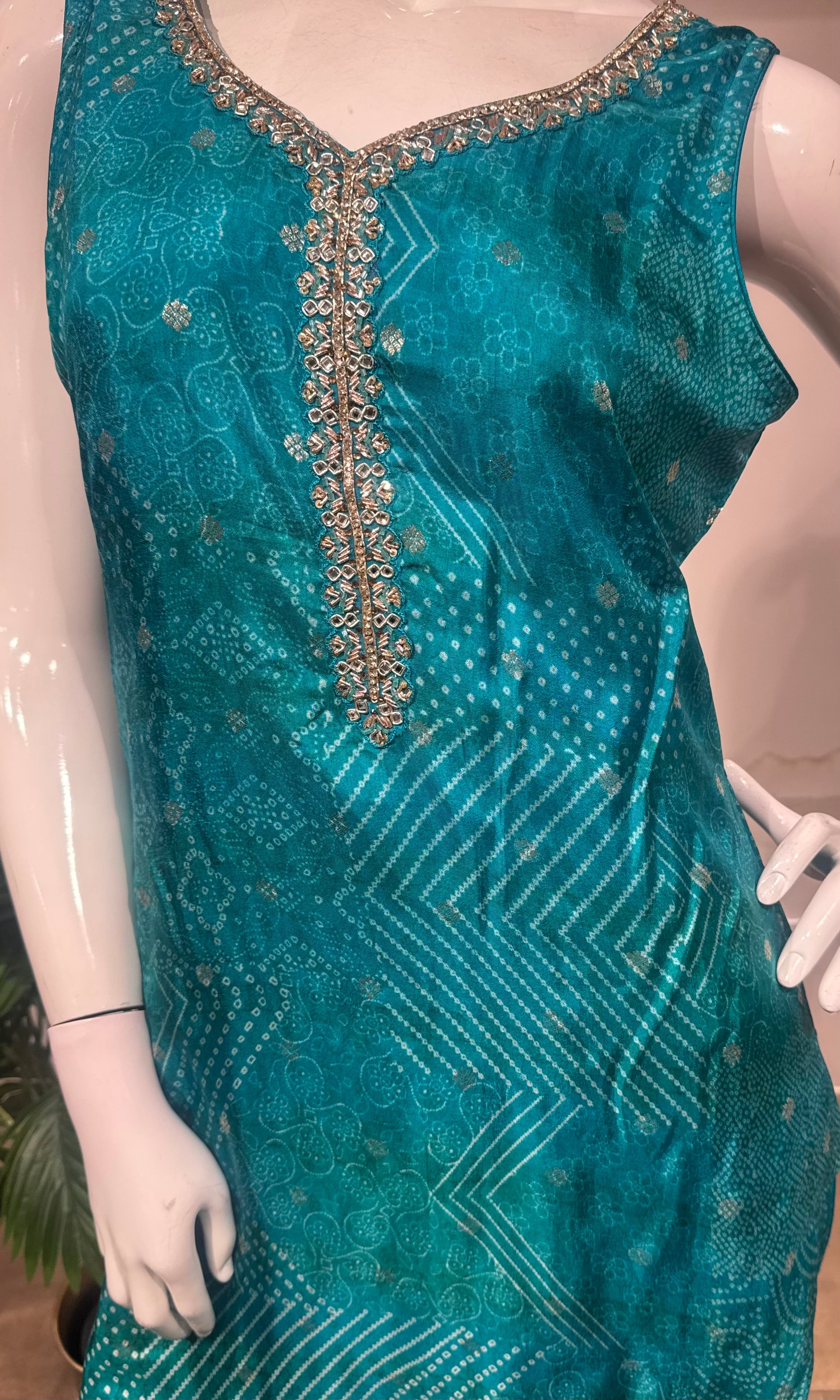 RAMA Bandhani print silk kurta set