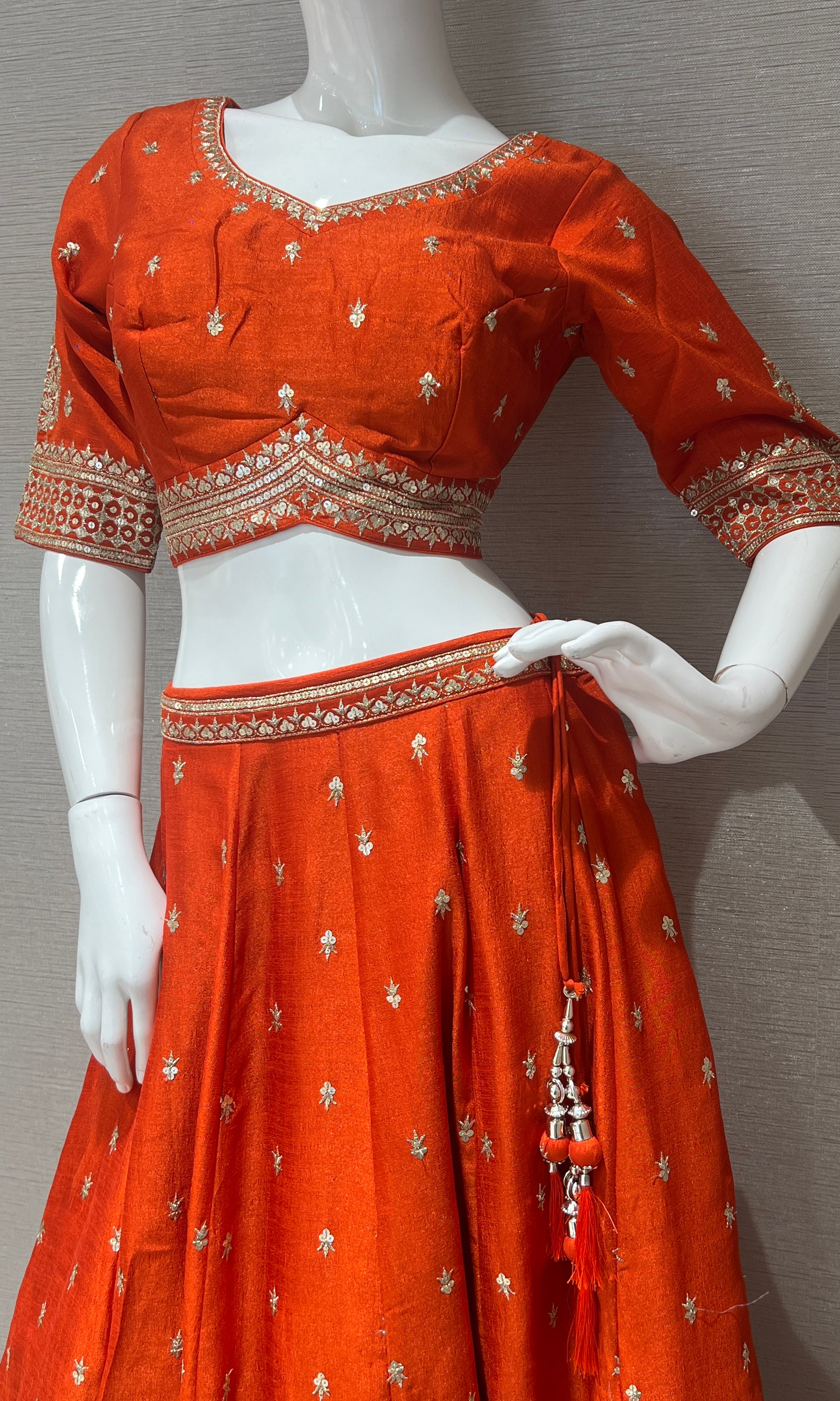 Orange croptop Lehenga