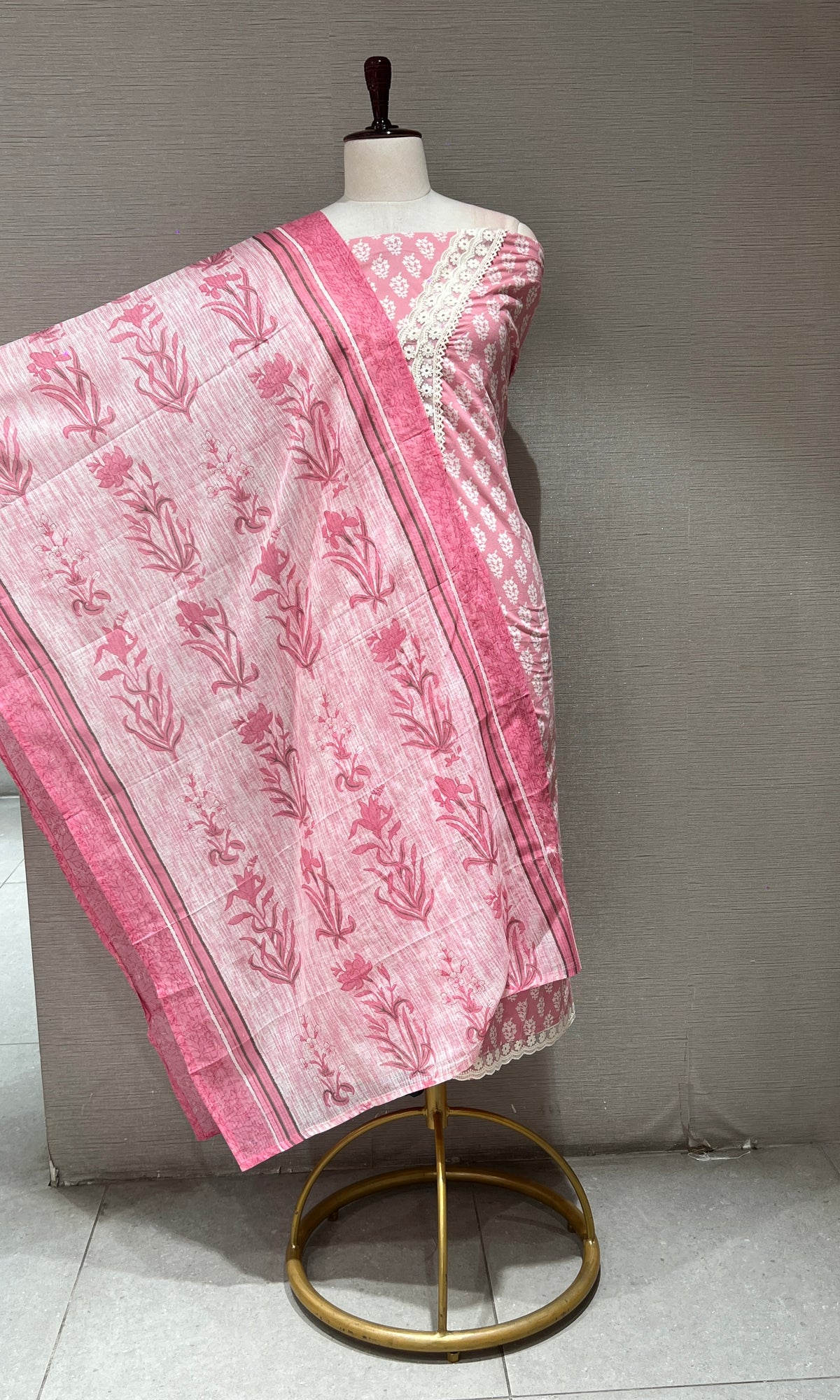 Onion pink dress material