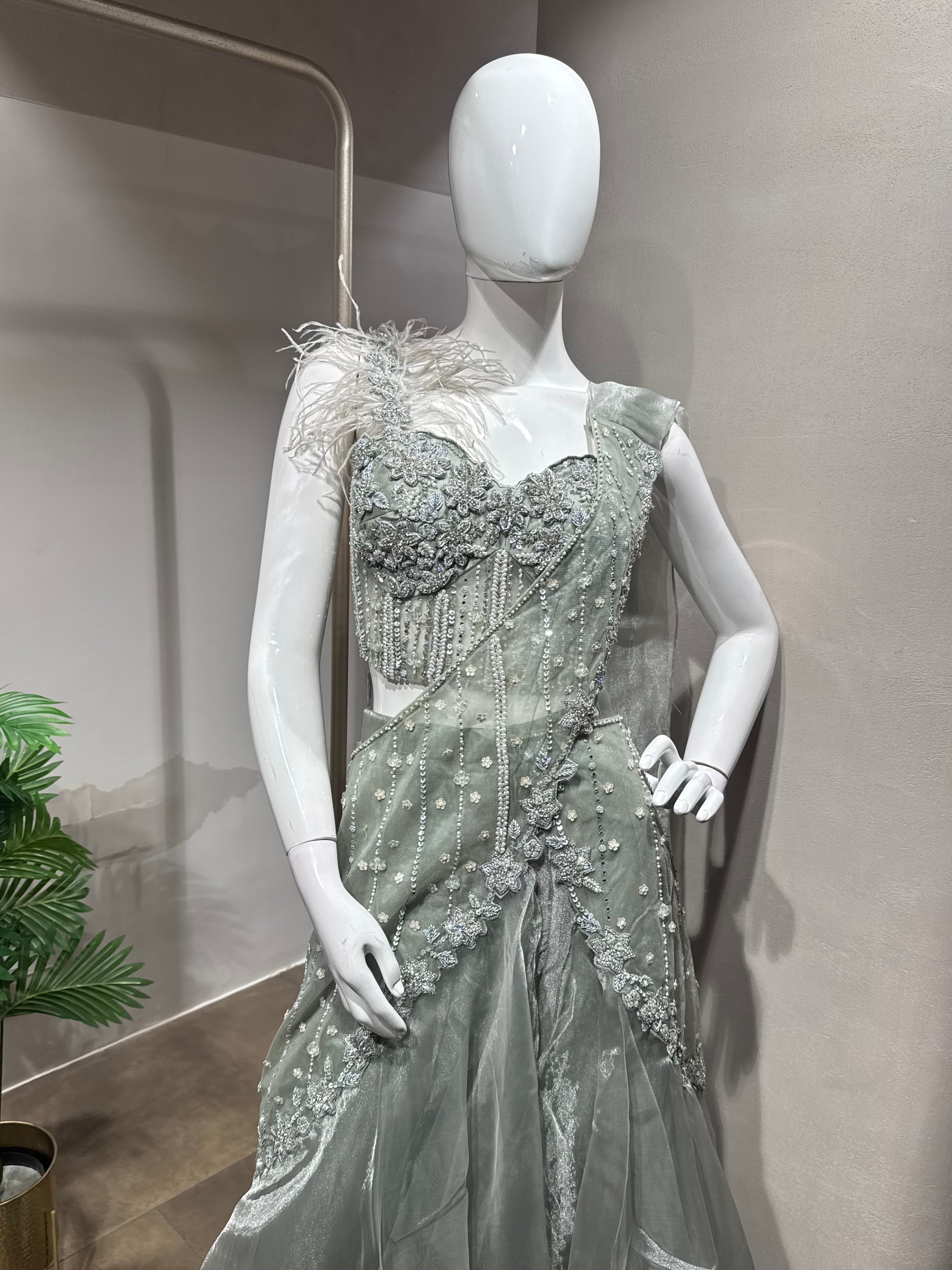 Grey & Silver Cinderella’s Modern Lehenga suit