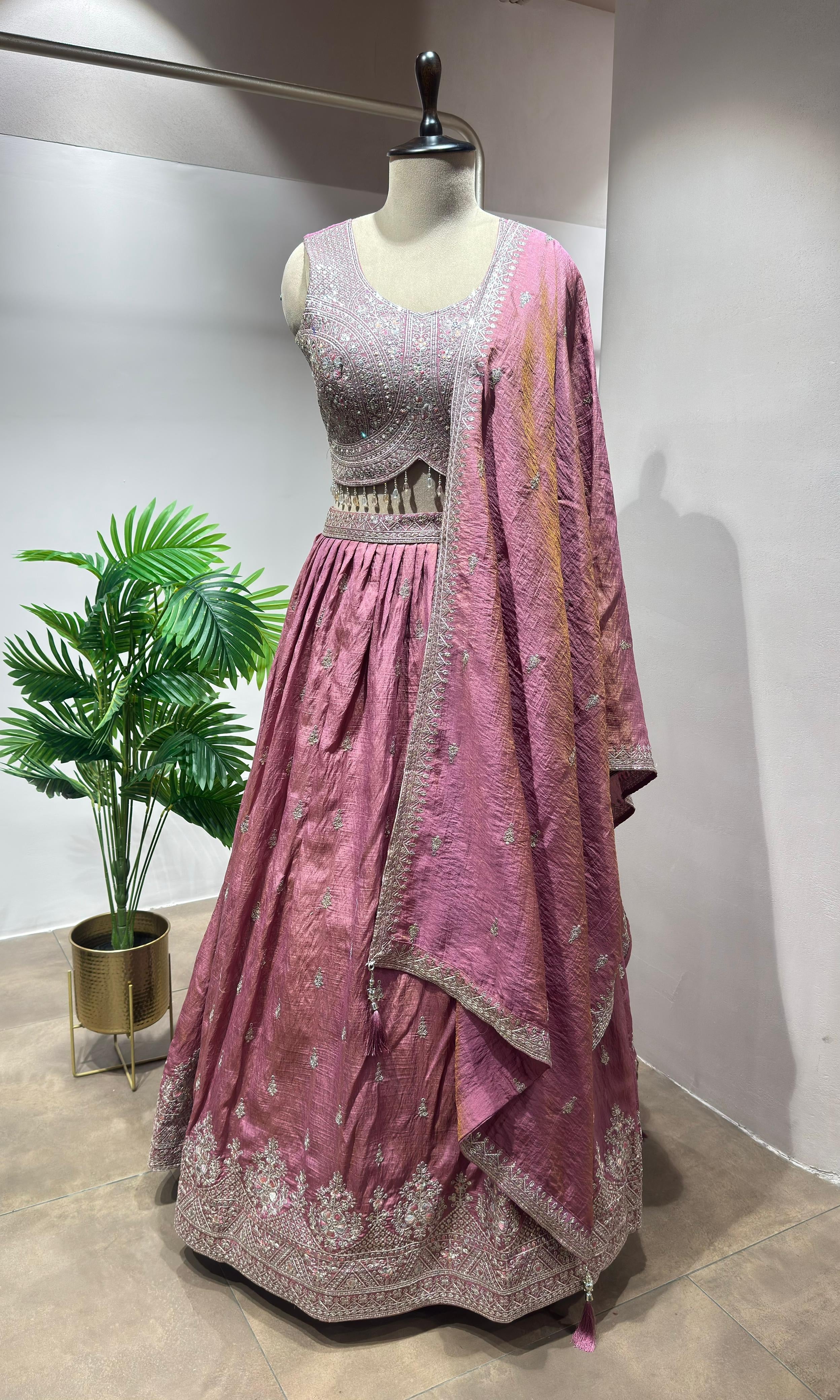 Onion pink Lehenga