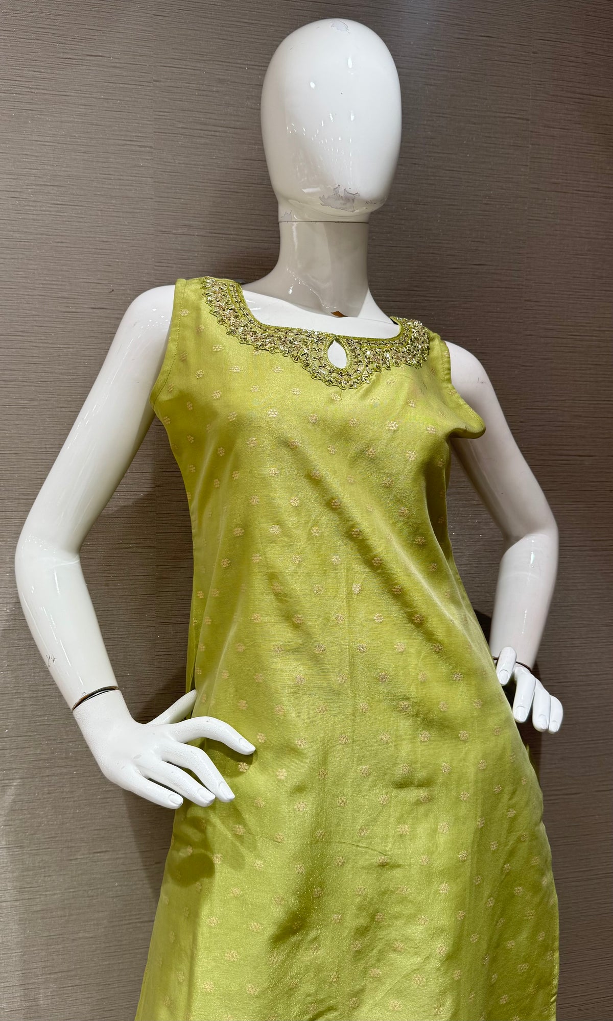 pista green Kurta Set with Sheer Dupatta