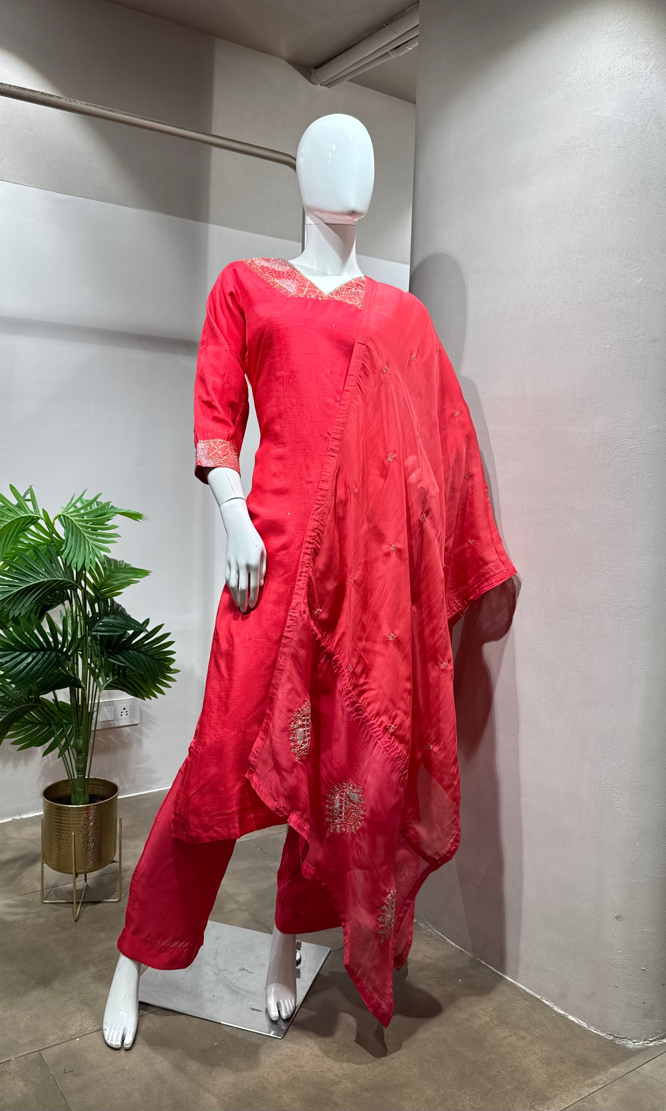Rani pink kurta set