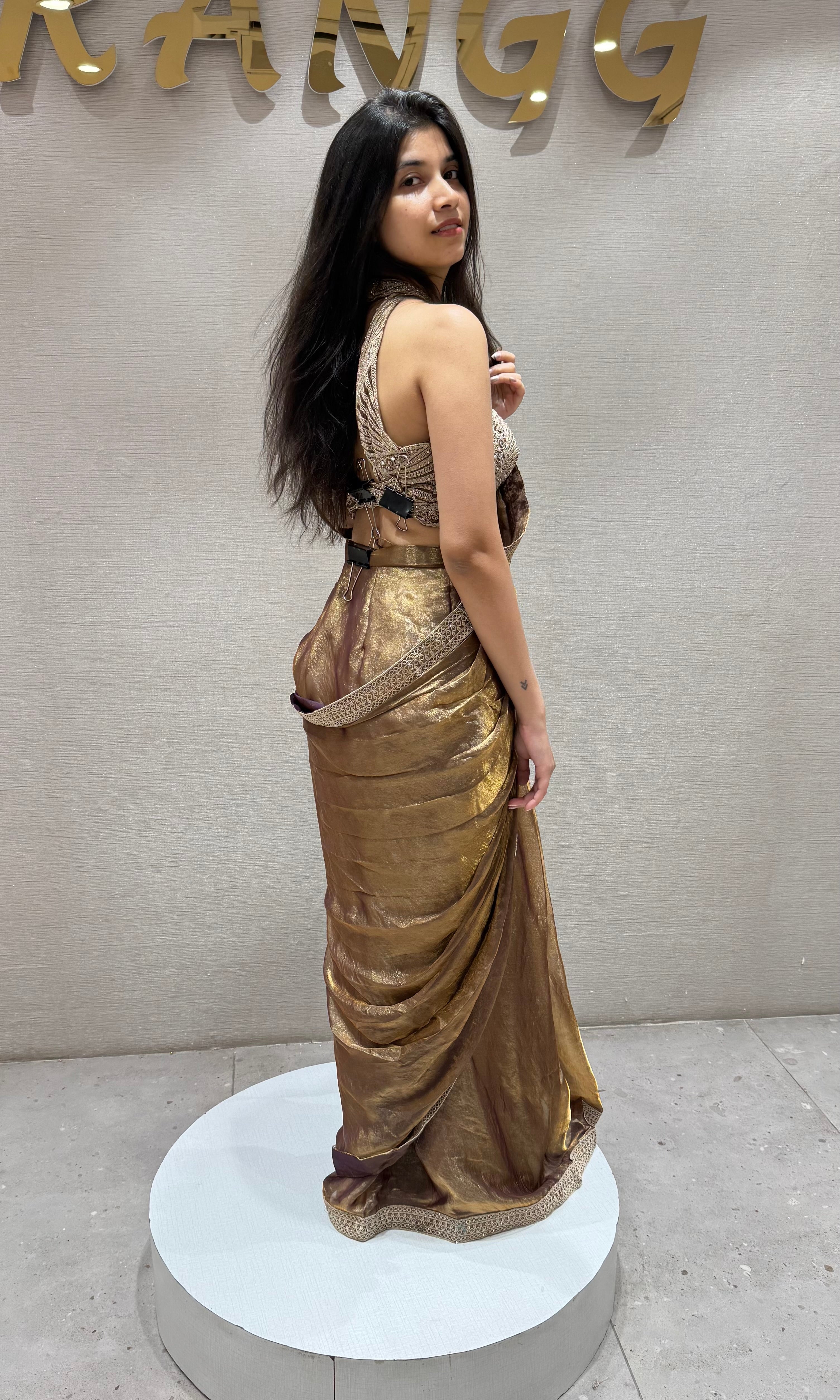 Brown Antique Shimmer SAREE