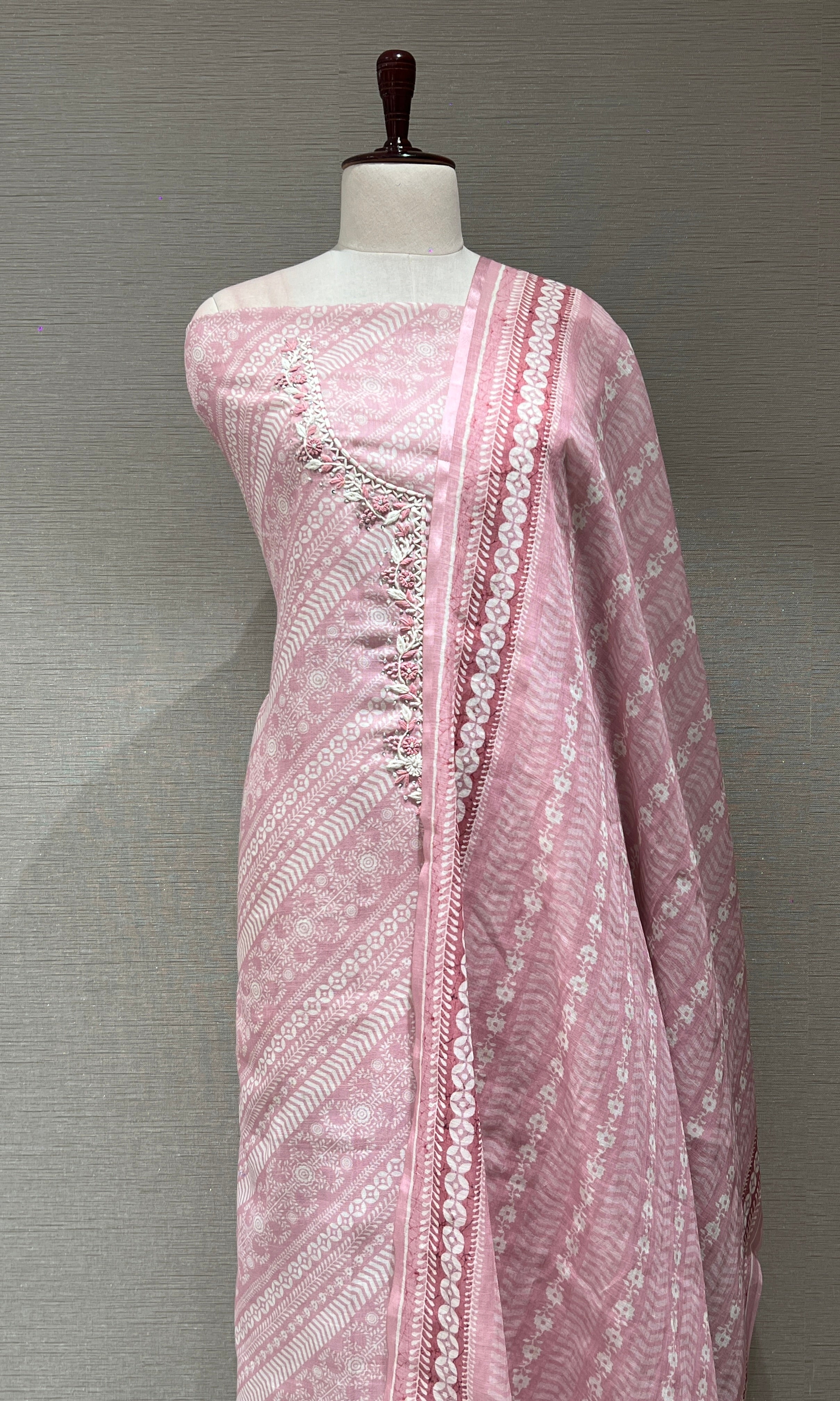 Baby pink dress material