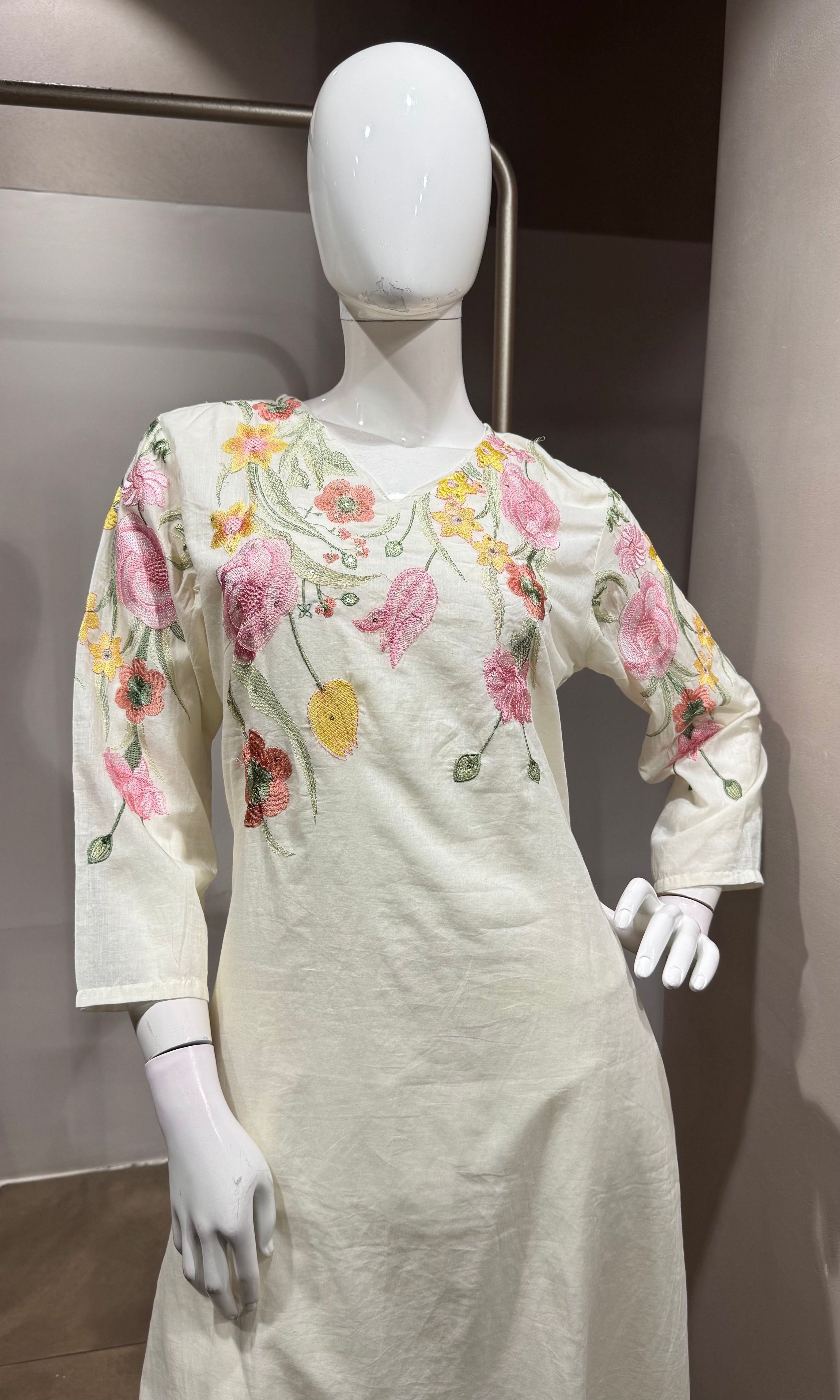 White Embroidered Kurta Set with Dupatta