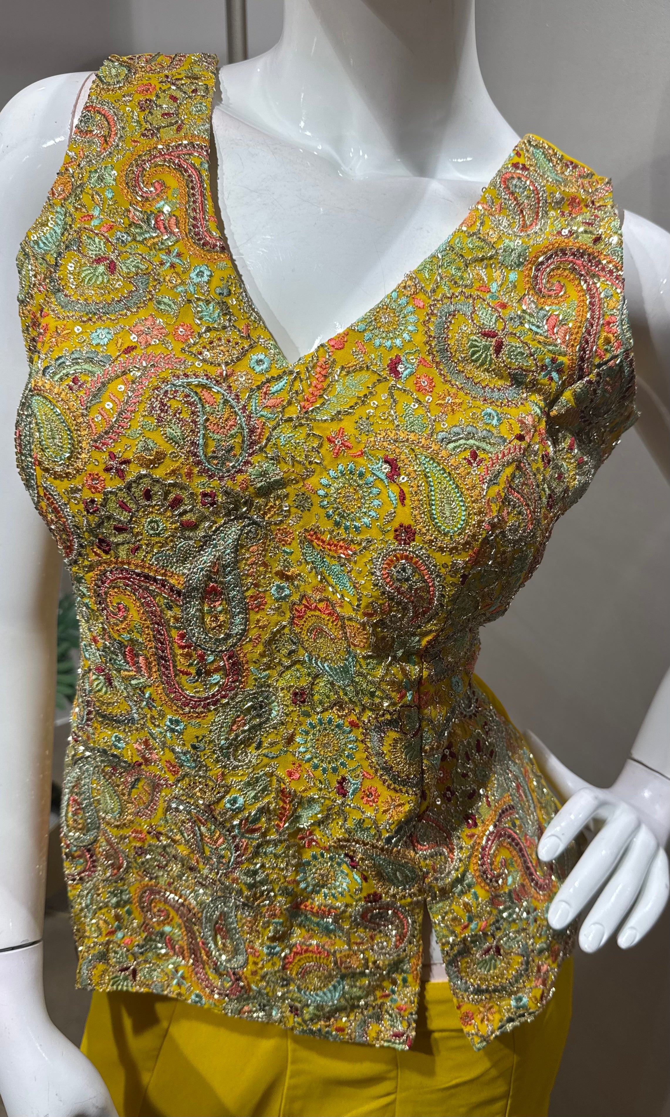 Yellow Georgette palazzo Set