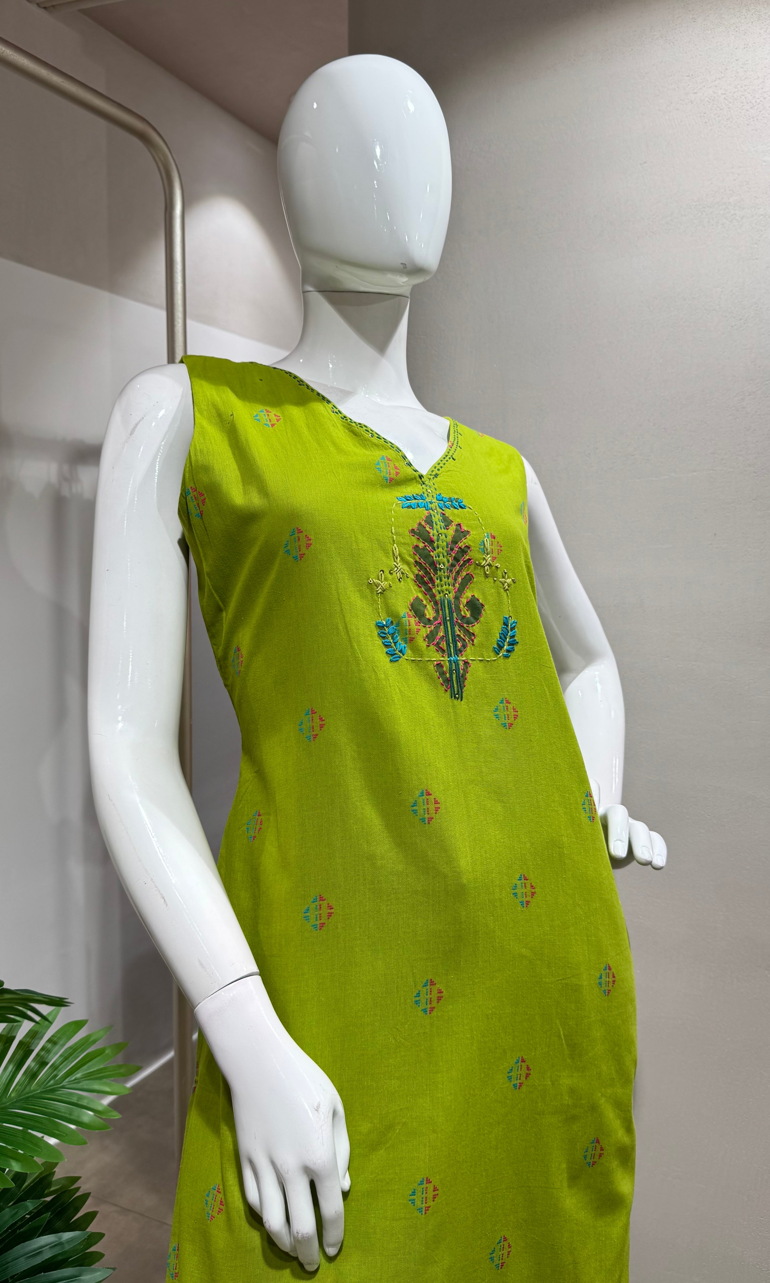 Green Embroidered Kurta Set with dupatta