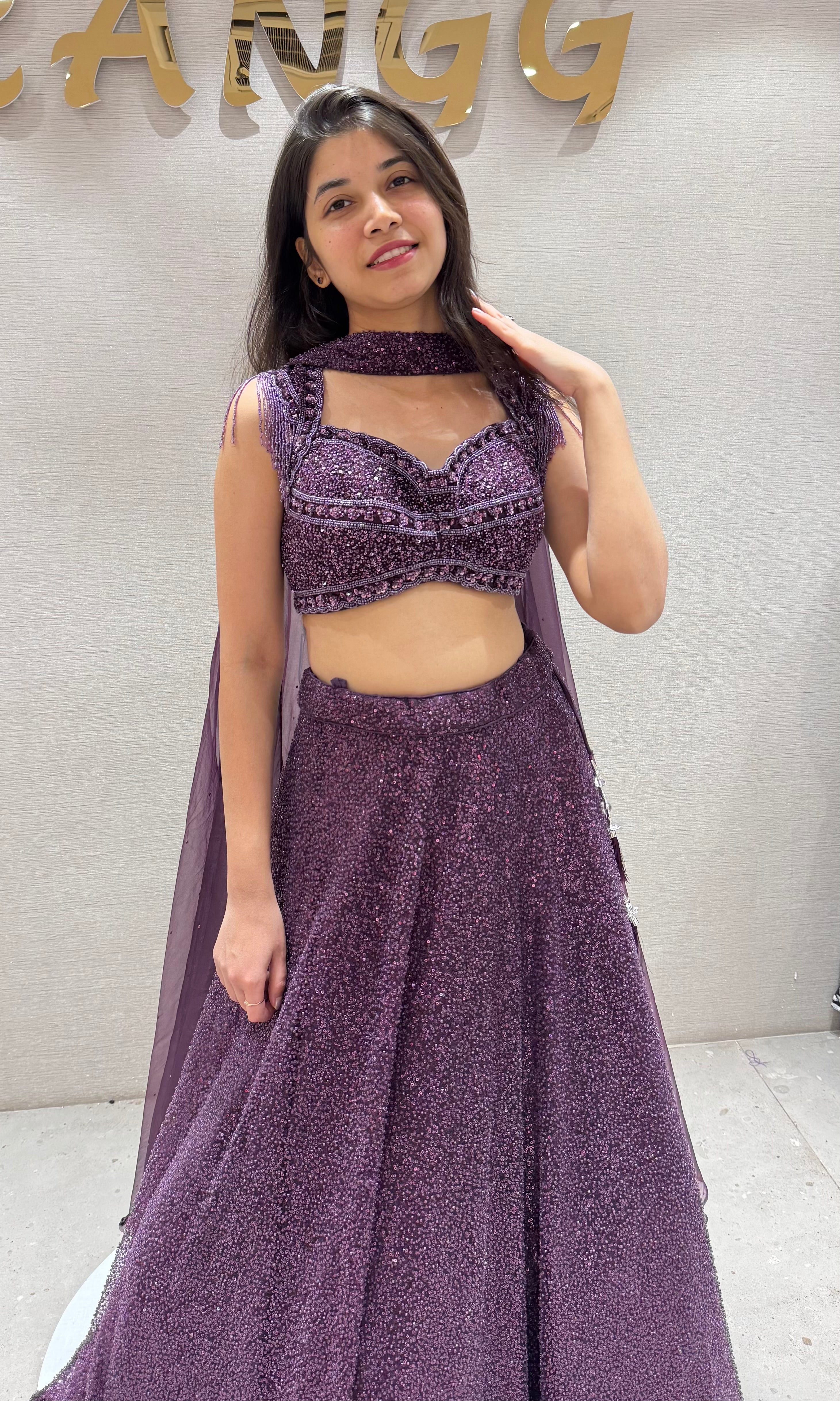 Wine Lehenga WITH ELEGANT CORSET BLOUSE