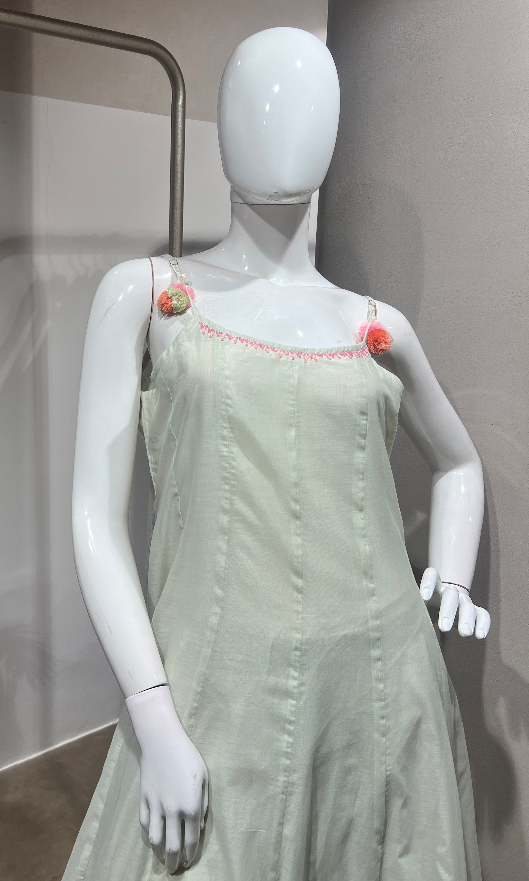 pista green tissue silk kurta set