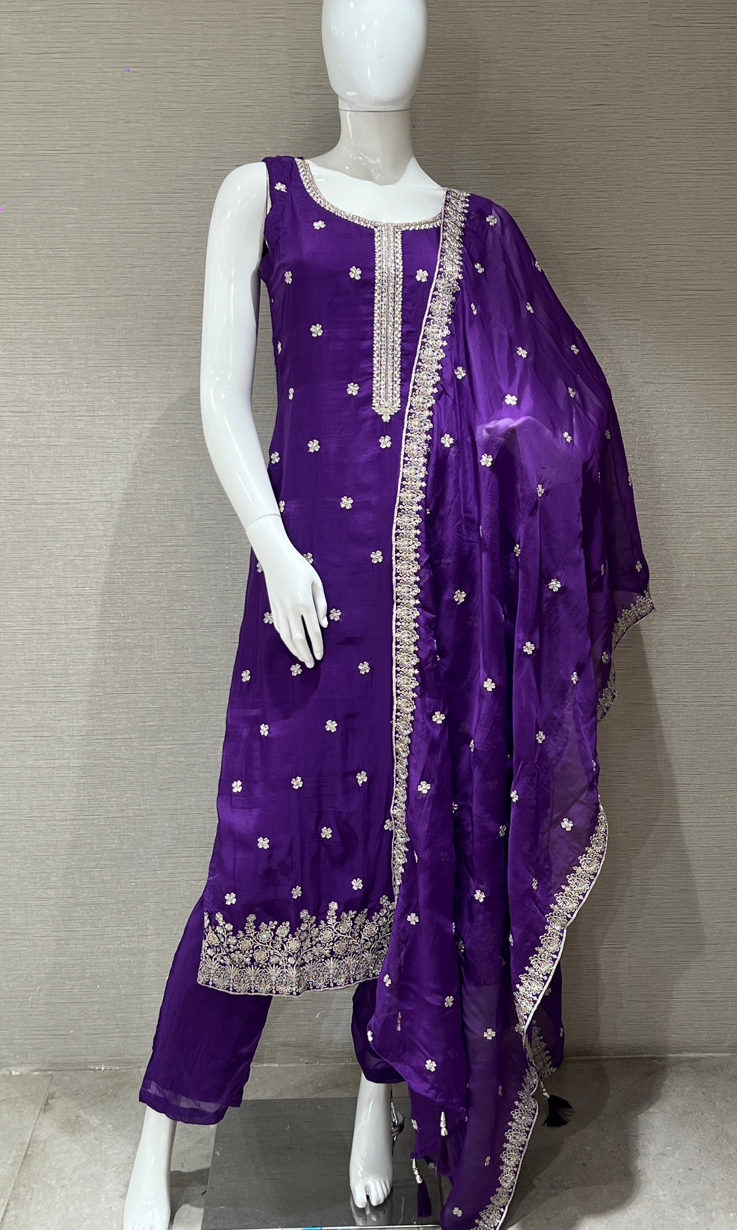 Purple kurta set