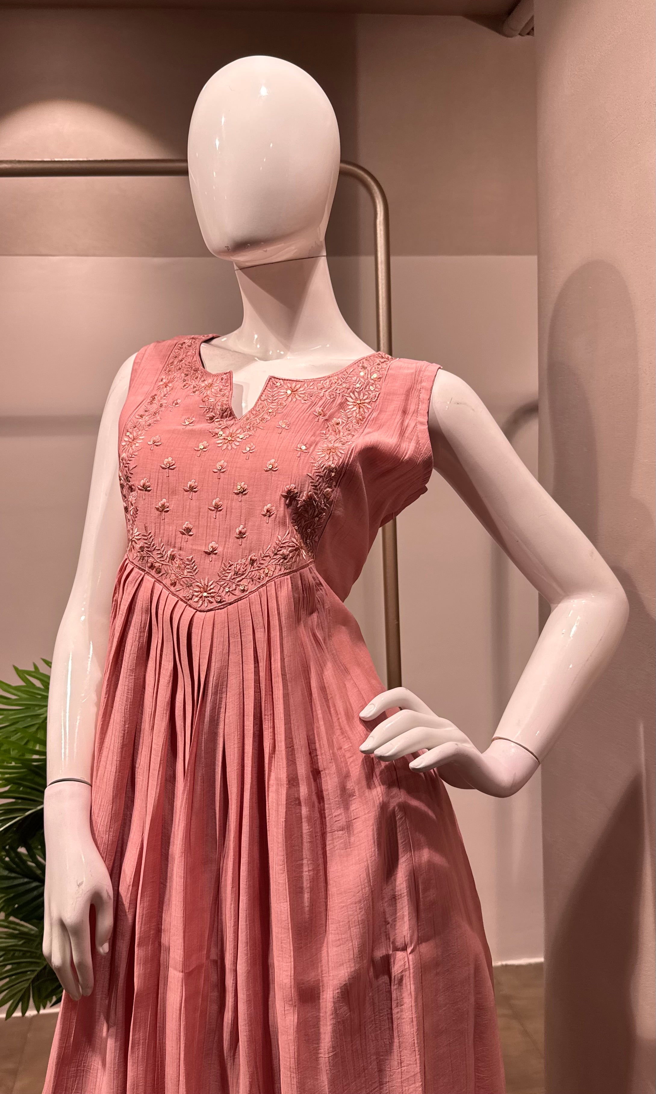 Blush Pink embroidered Anarkali kurta Set