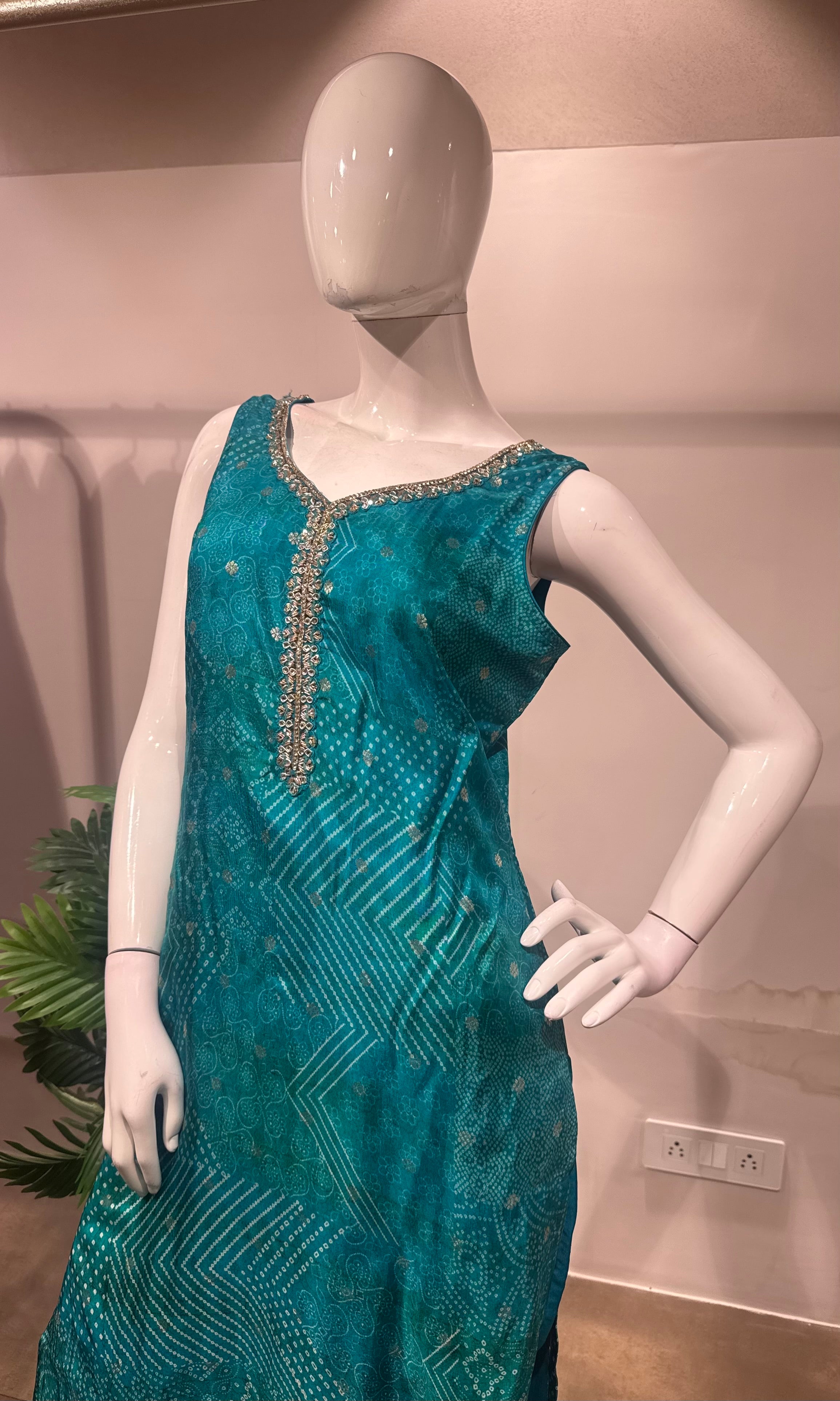 RAMA Bandhani print silk kurta set
