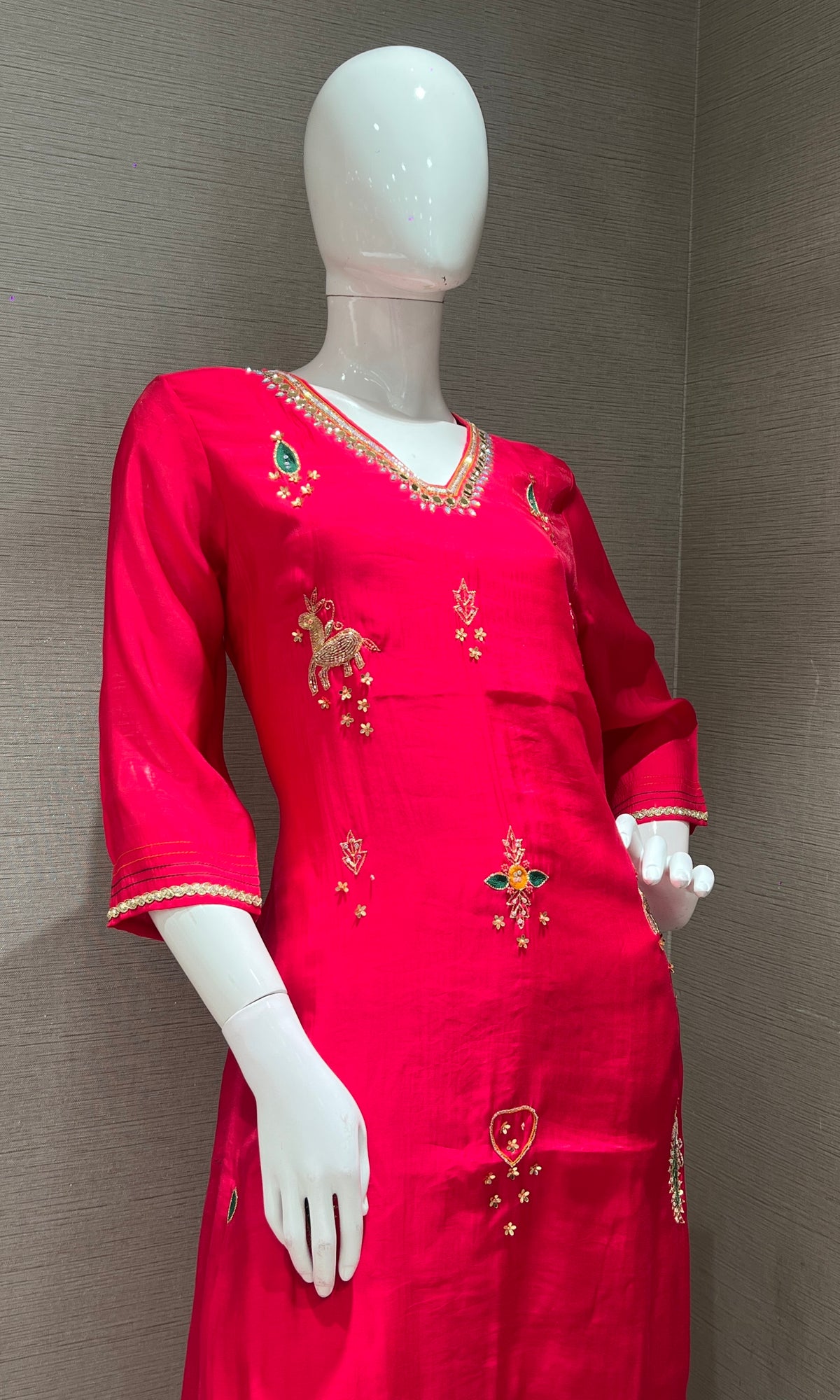 Rani pink kurta set