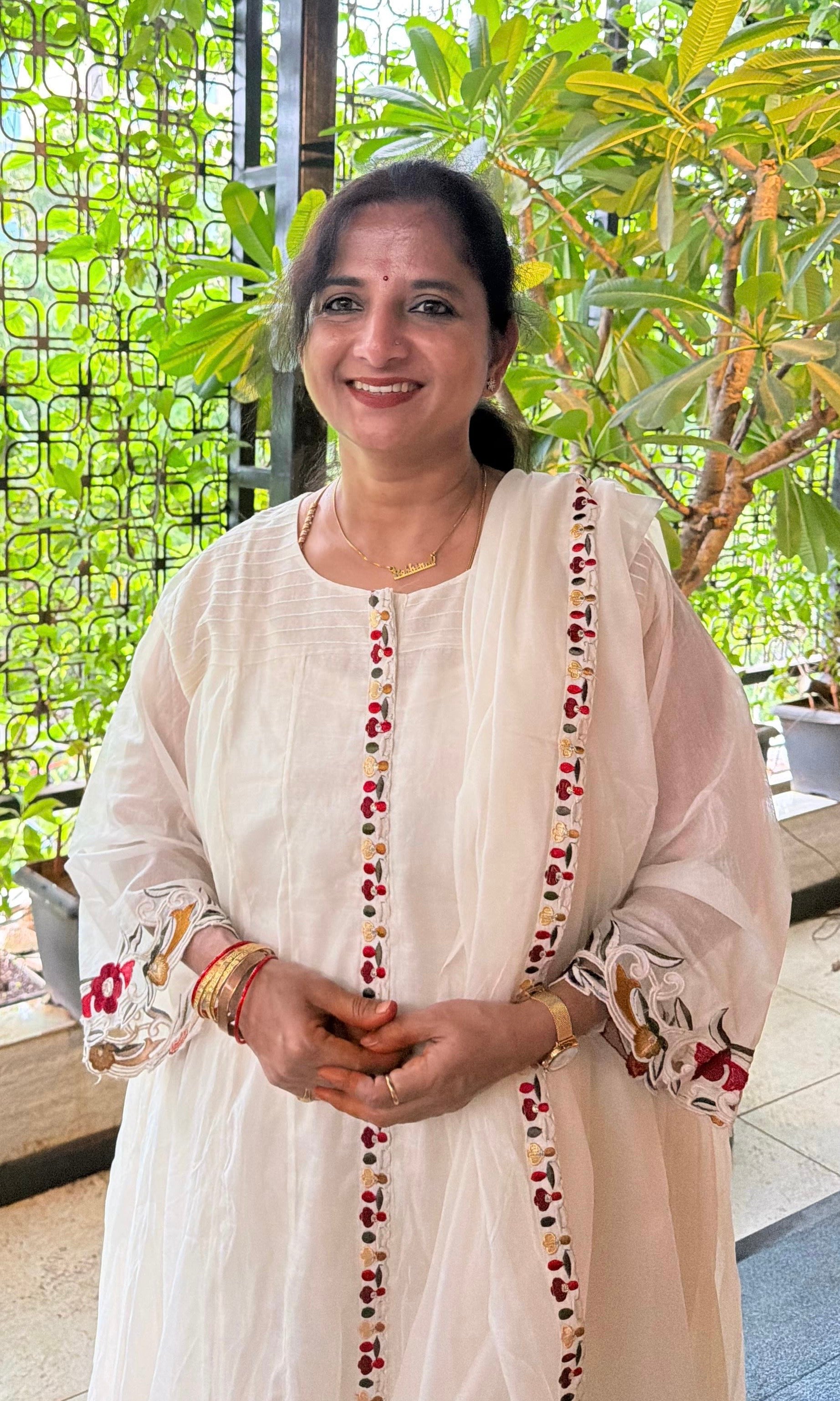 Half White Embroidered Kurta Set