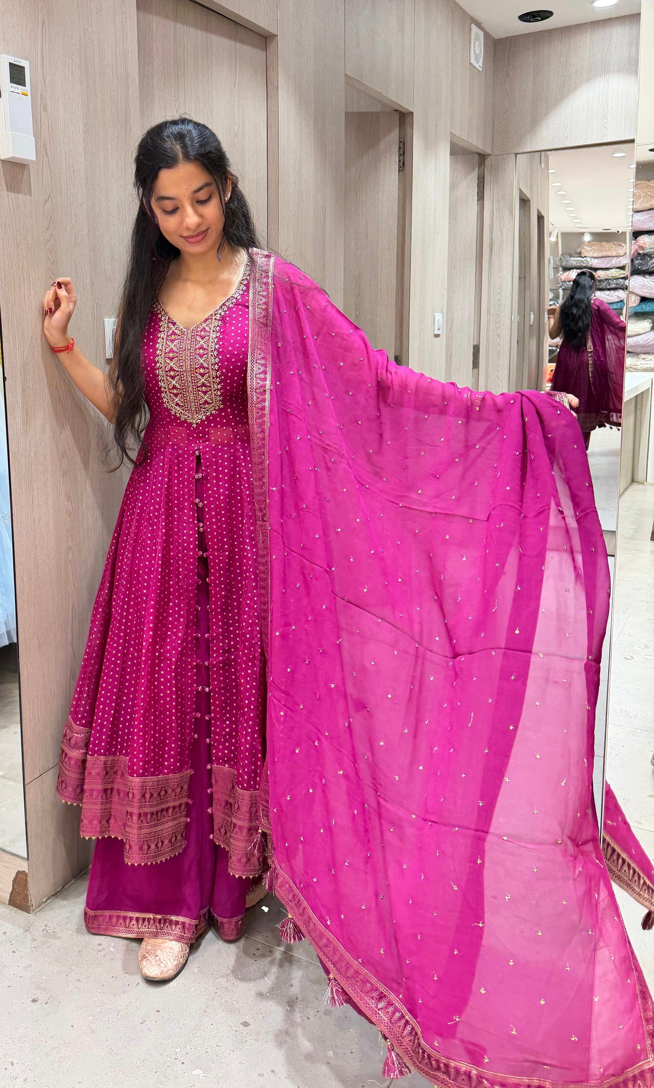 violet GOLDEN ENBROIDERED Anarkali