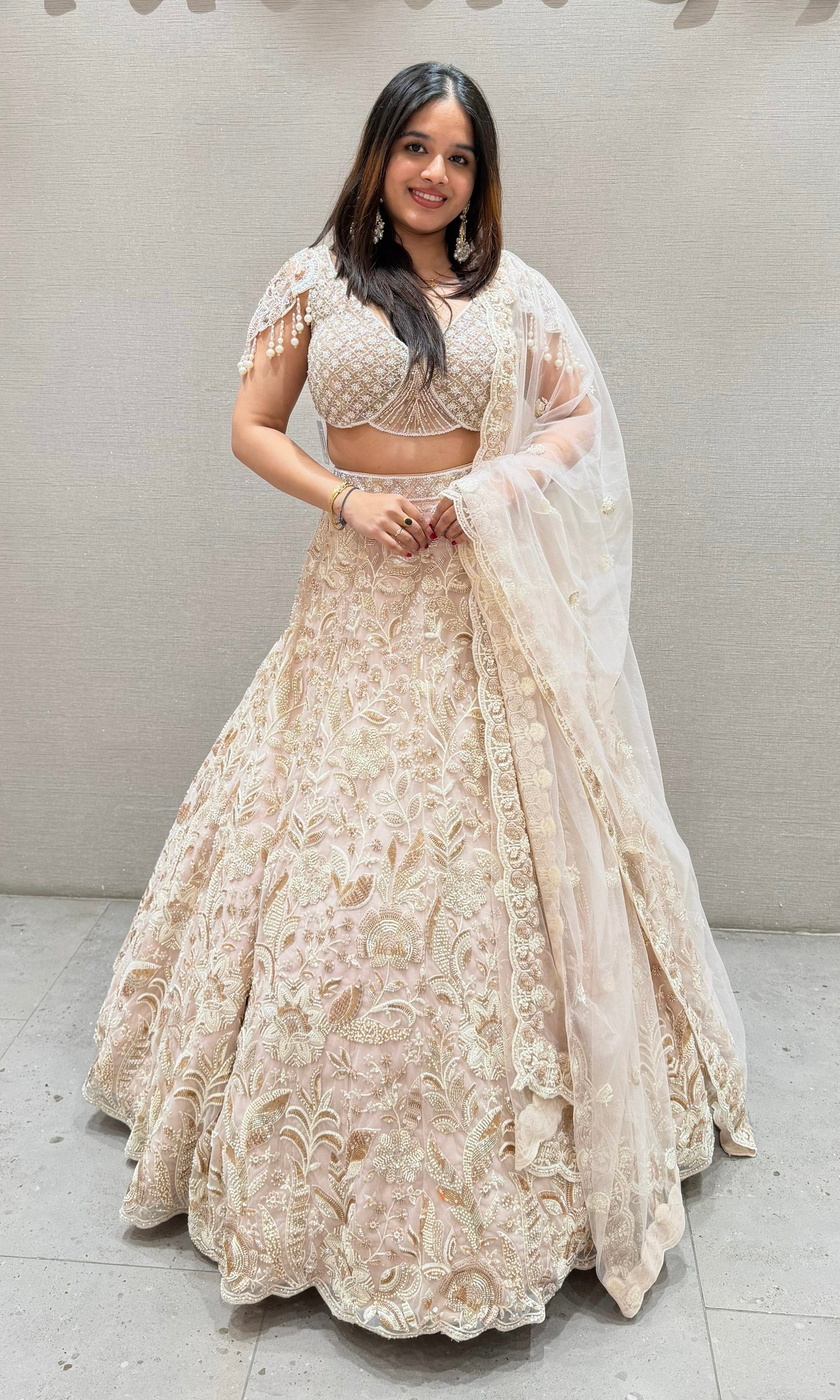 Baby pink GOLDEN EMBROIDERED Lehenga