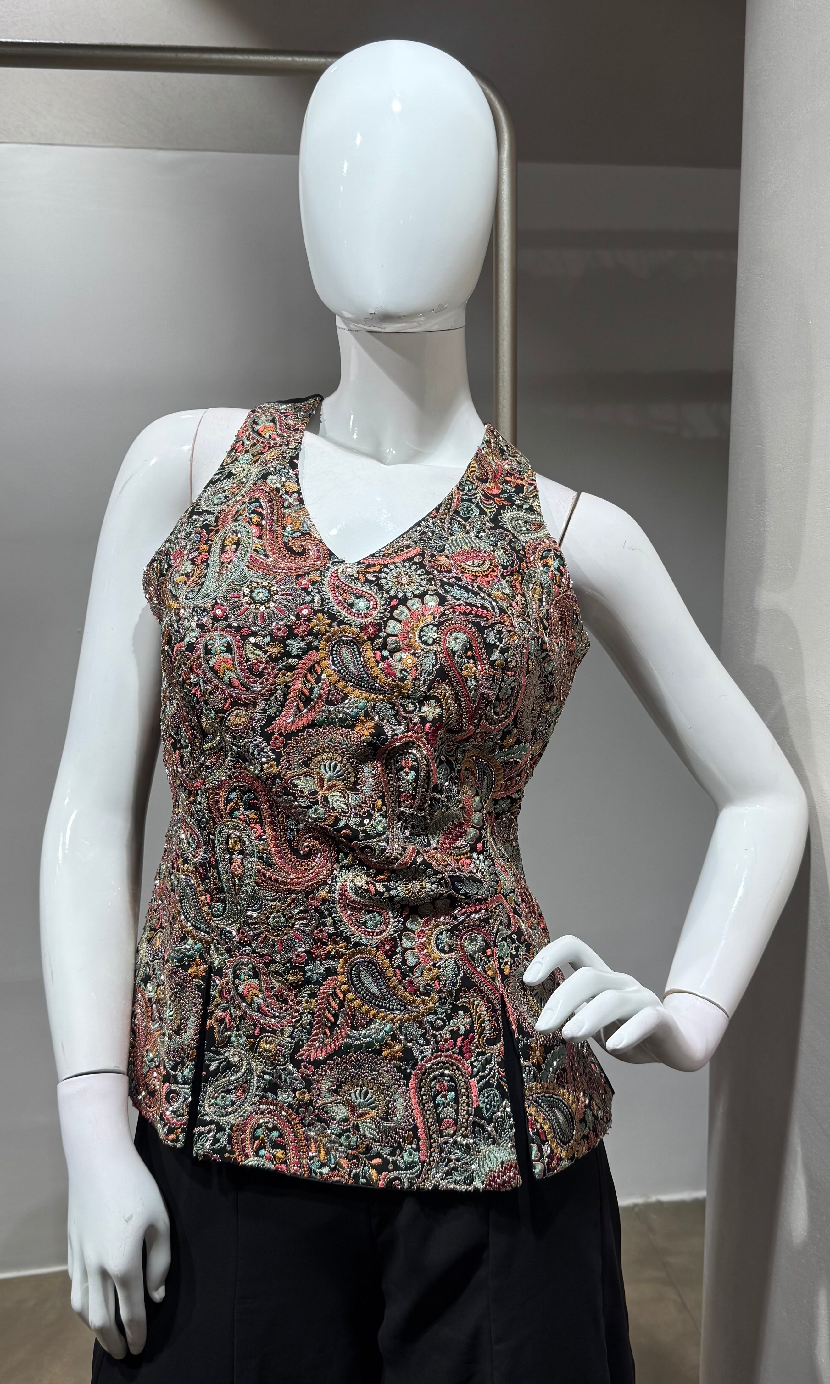 Black Embroidered Festive wear Palazzo Set
