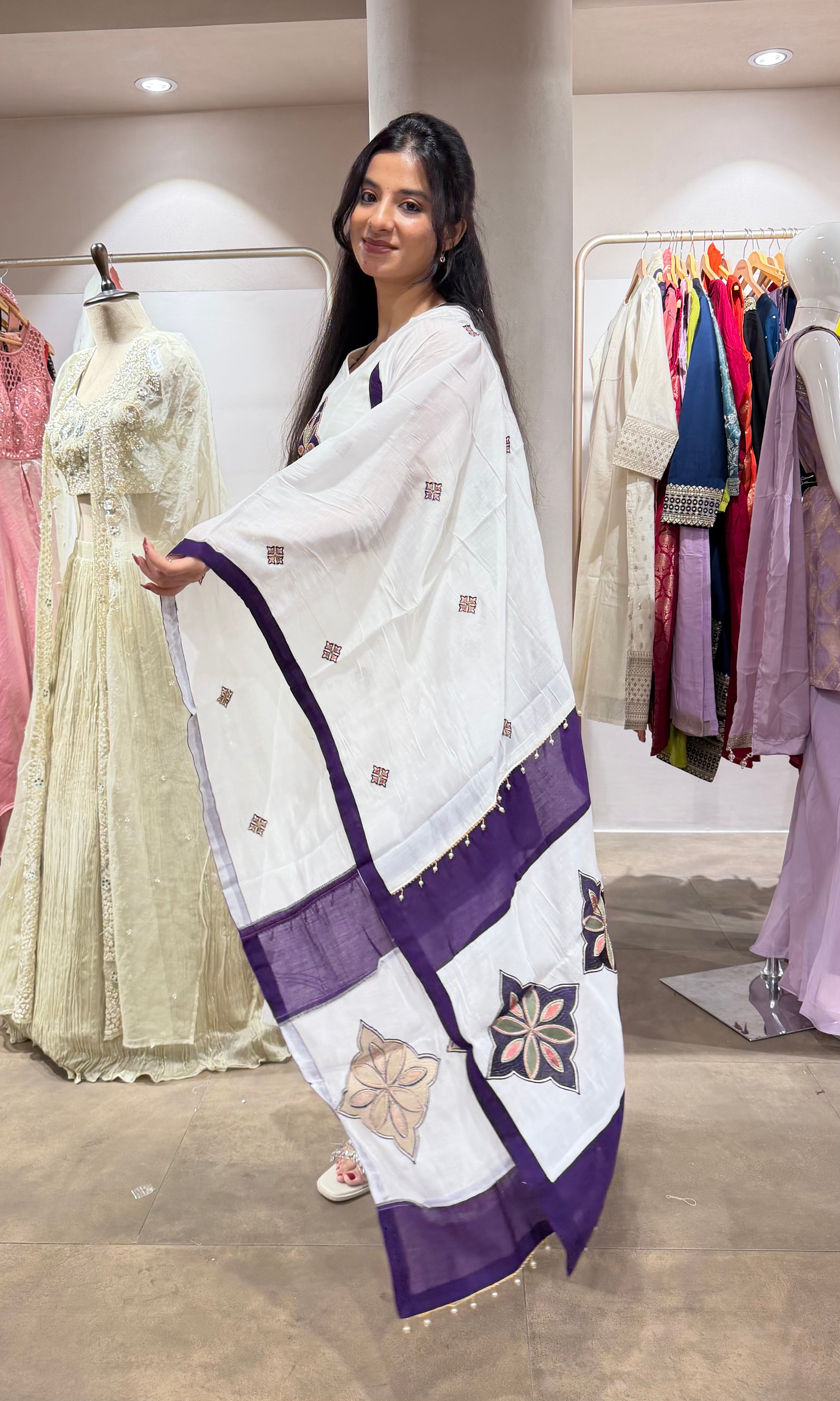 White Embroidered Kurta Set with Dupatta