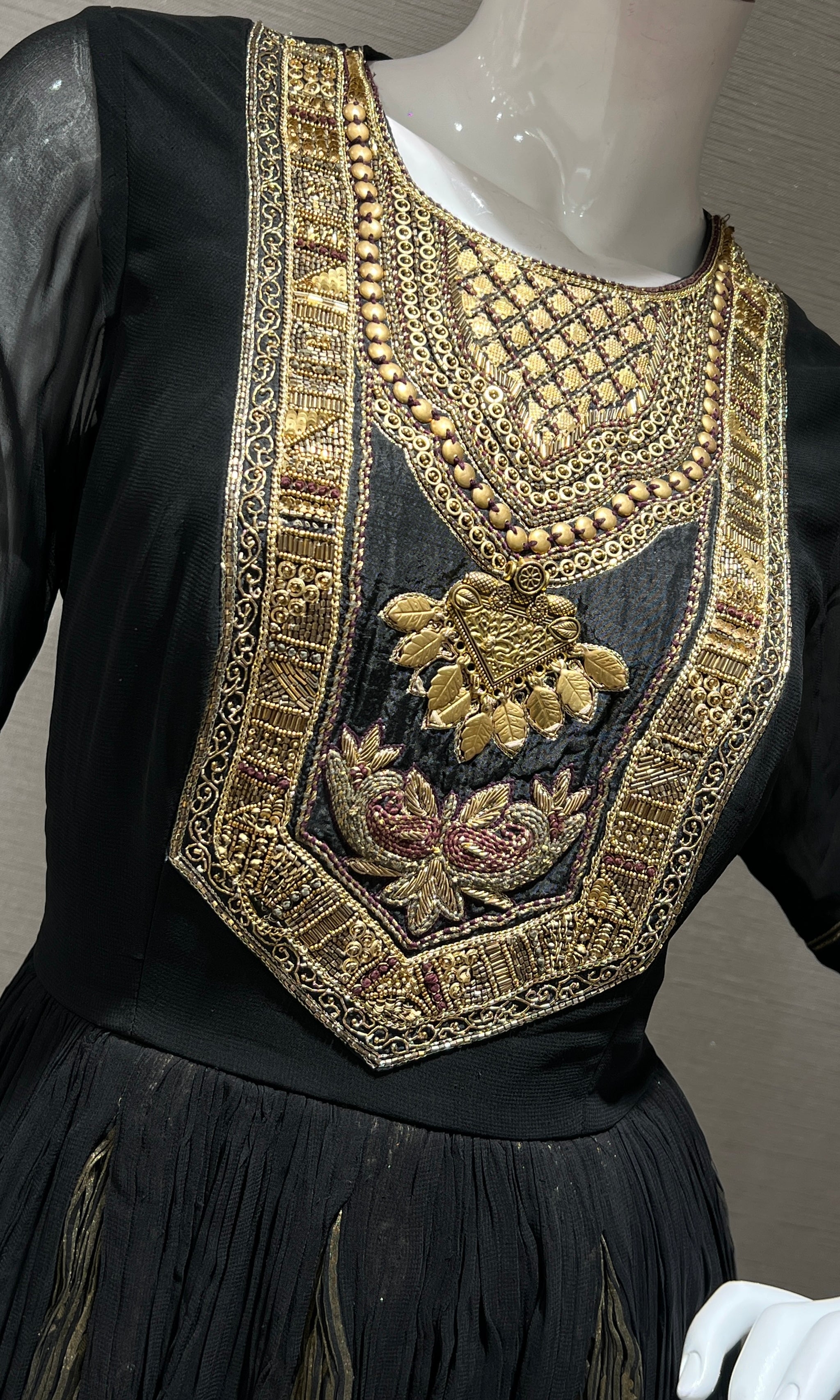 Black GOLDEN ANARKALI