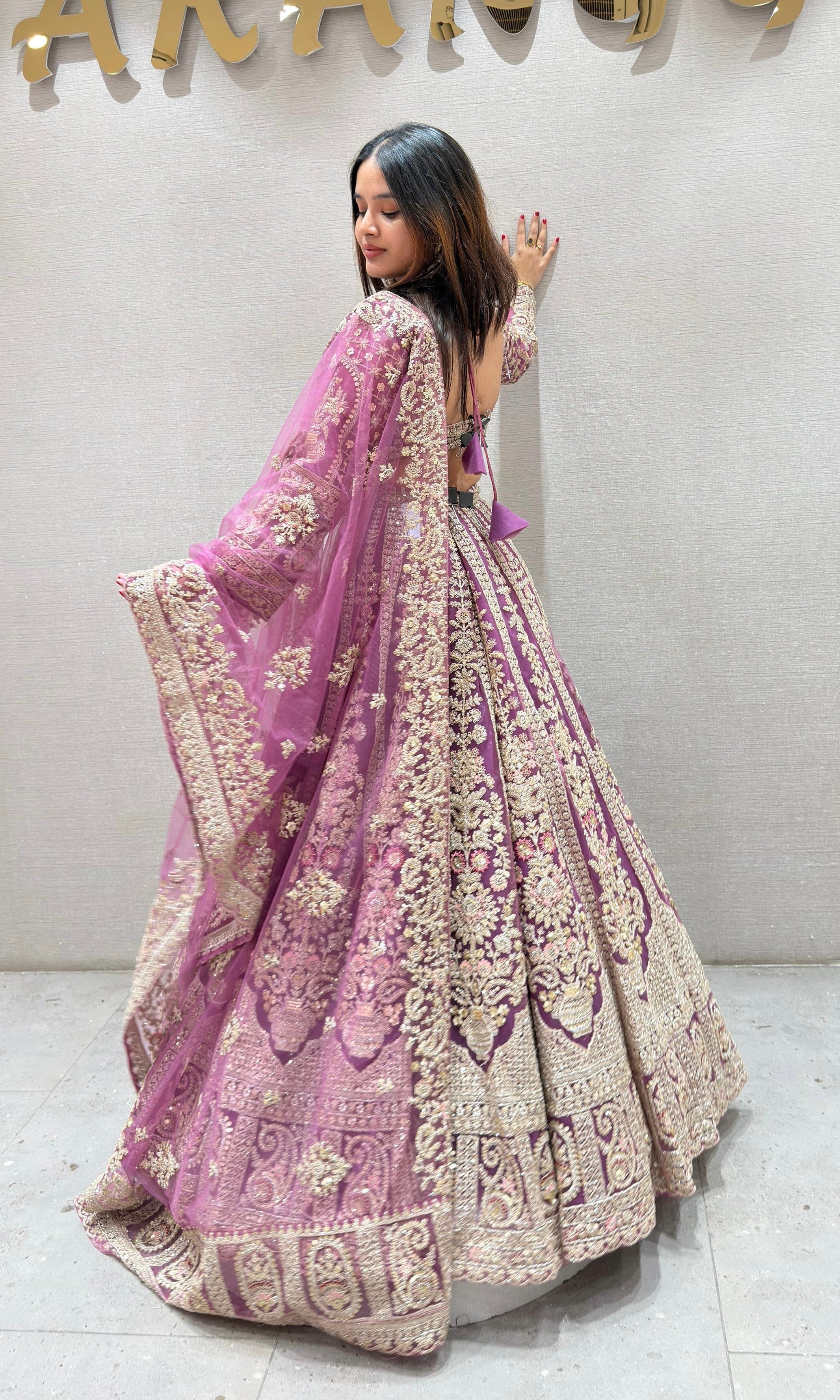 Light purple INTRICATE EMBROIDERED LEHENGA