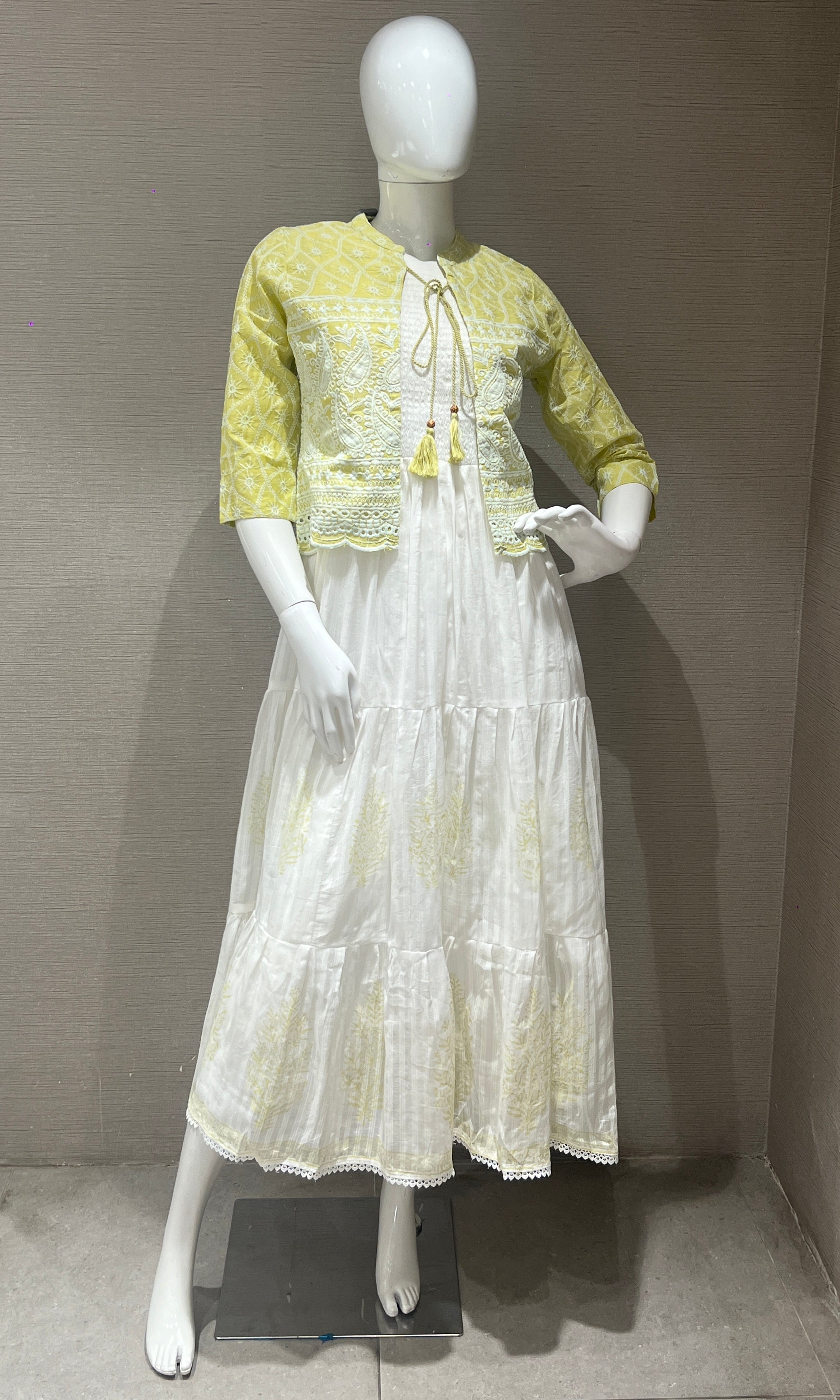 Green Anarkali gown with jacket