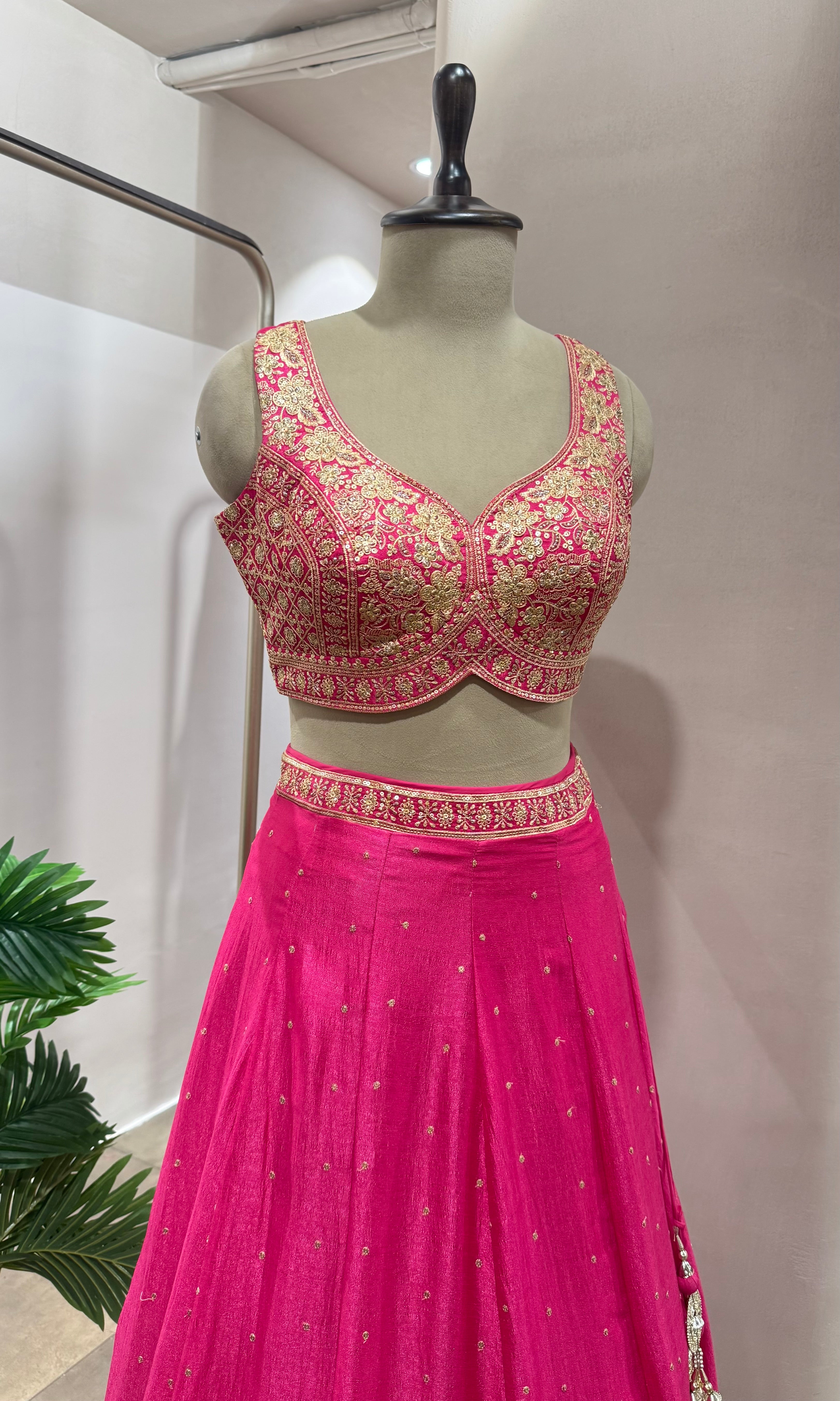 Pink EMBELLISHED LEHENGA WITH DUPATTA
