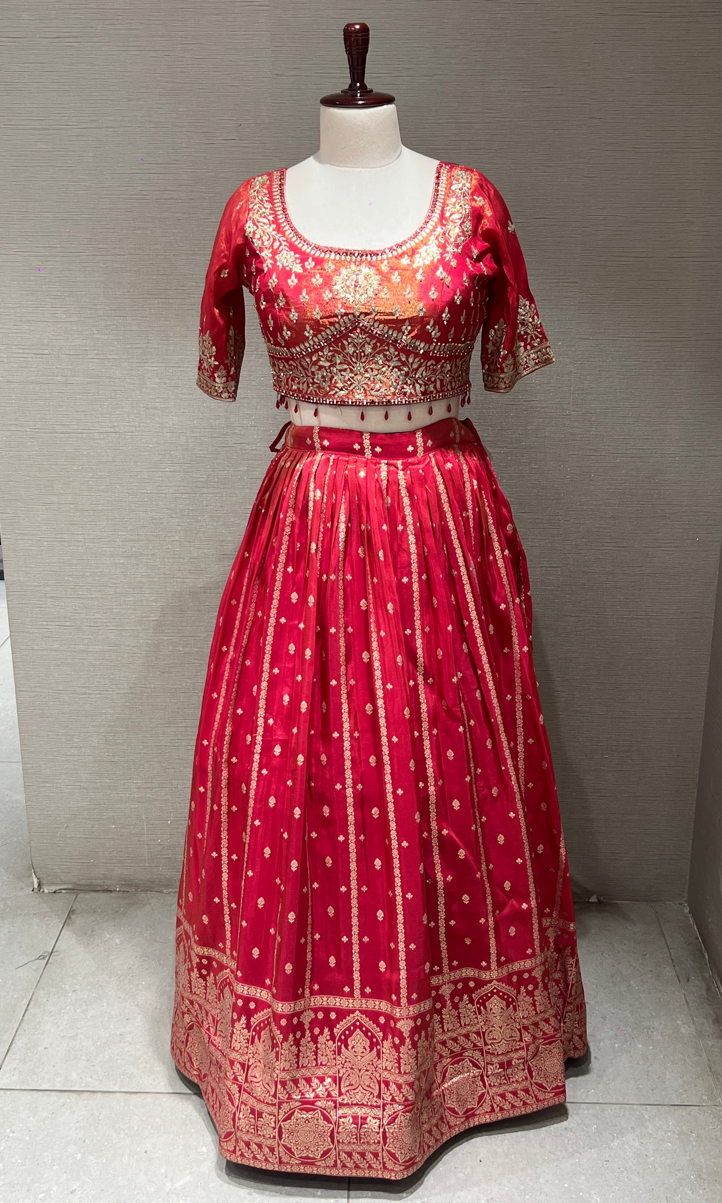Pink Lehenga with Golden embroidery