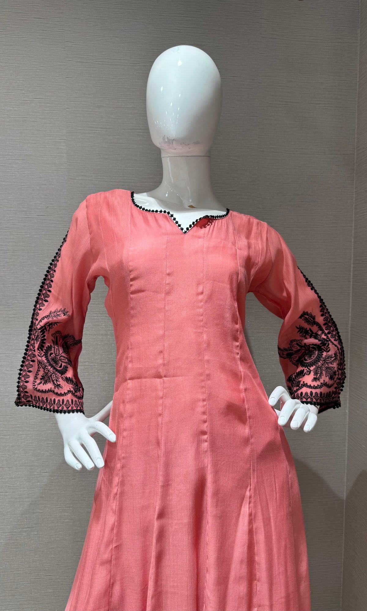 Onion pink chanderi silk kurta set with dupatta