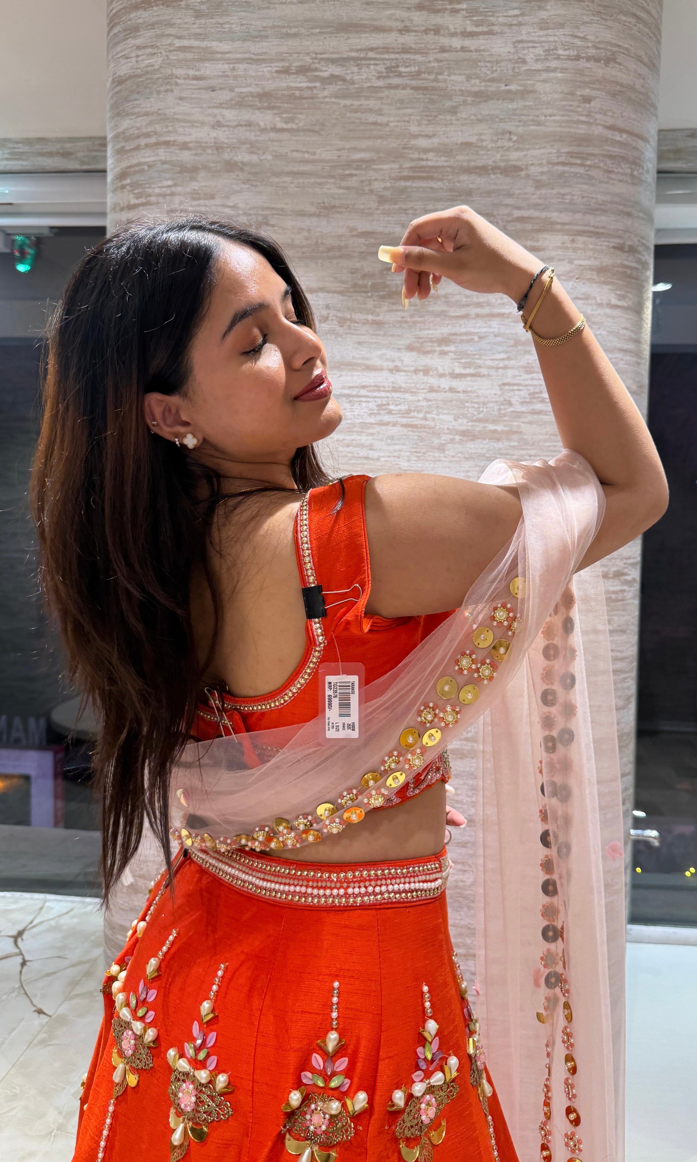 Orange Radiance embroidered lehenga