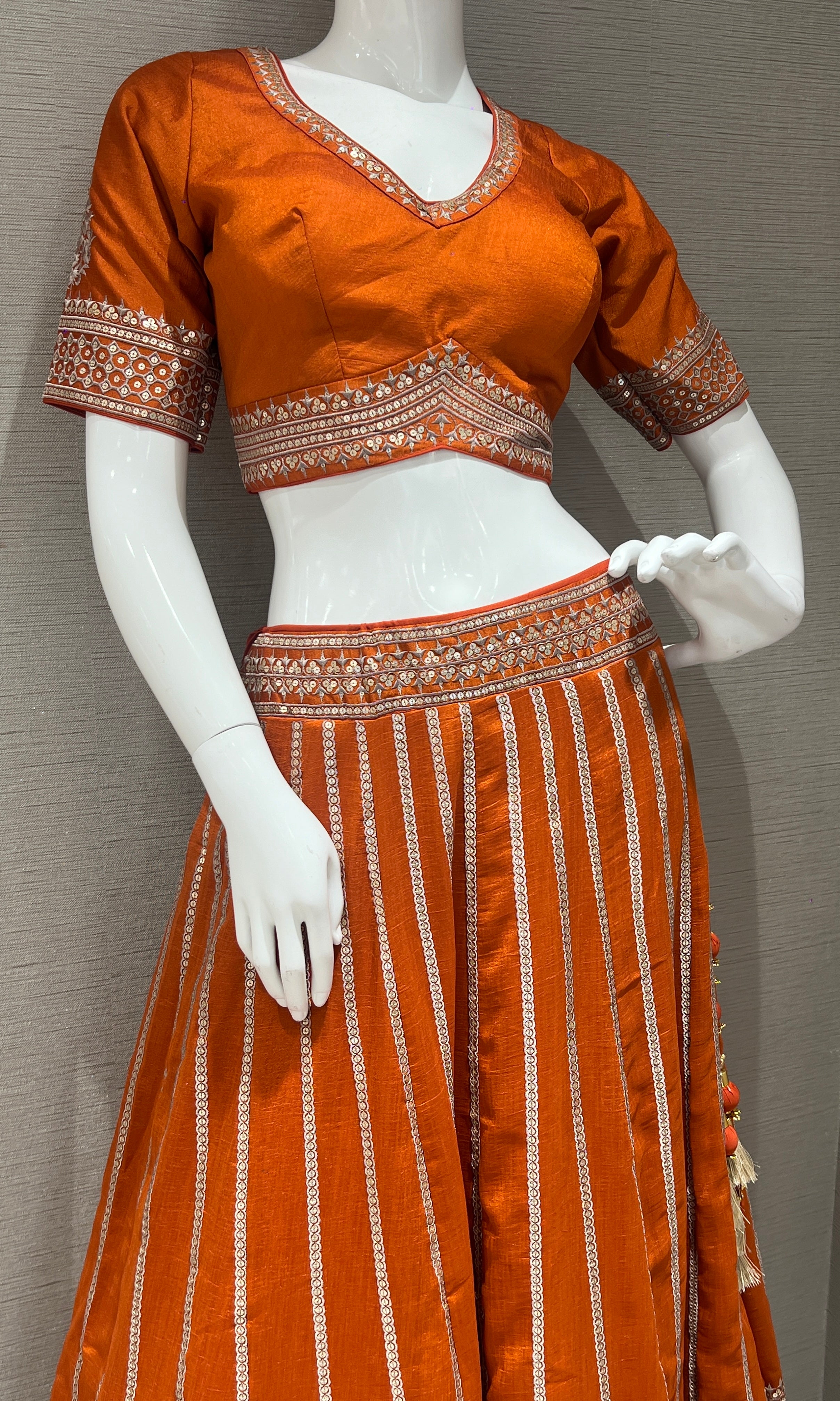 Orange croptop Lehenga